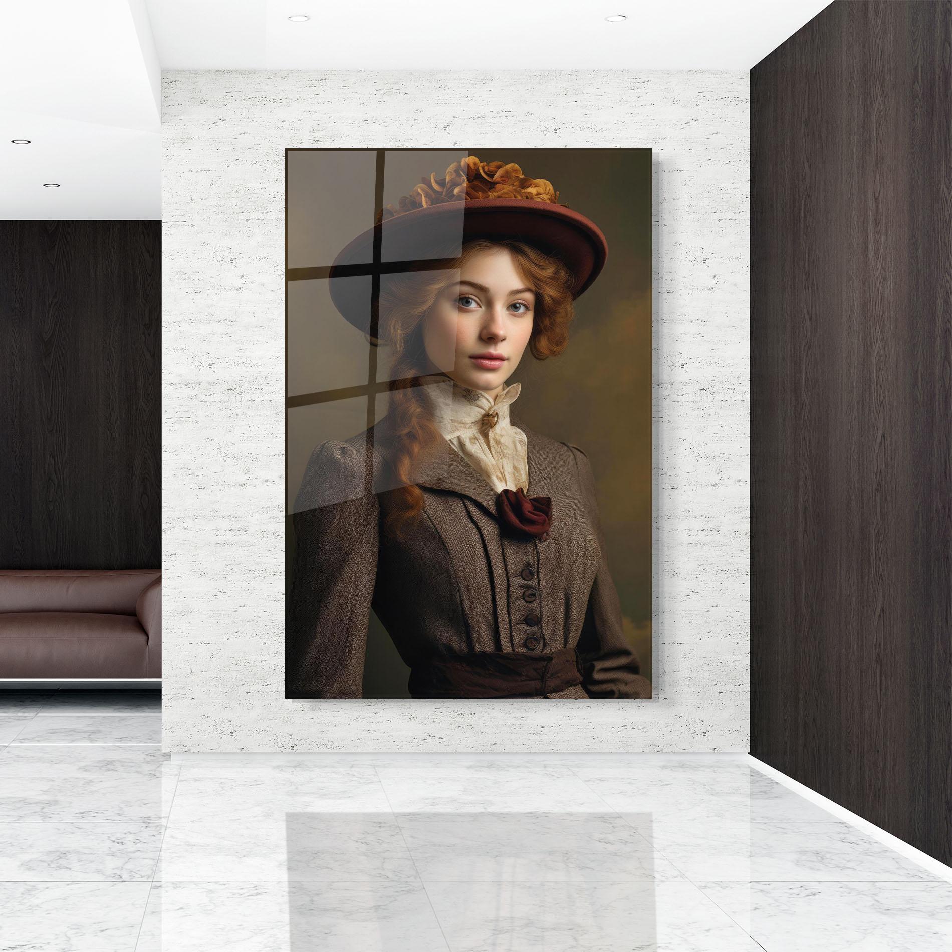 Tablou Sticla Red Orange Hat mockup 9