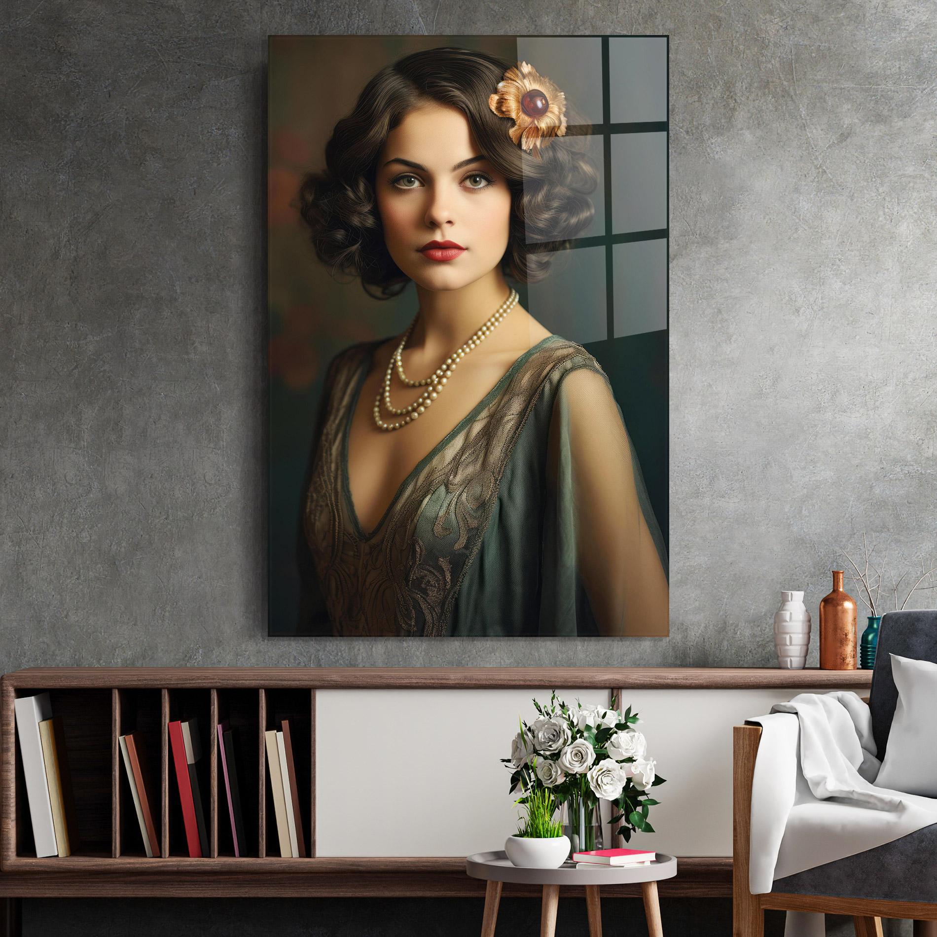 Tablou Sticla Green Vintage Blouse mockup 2
