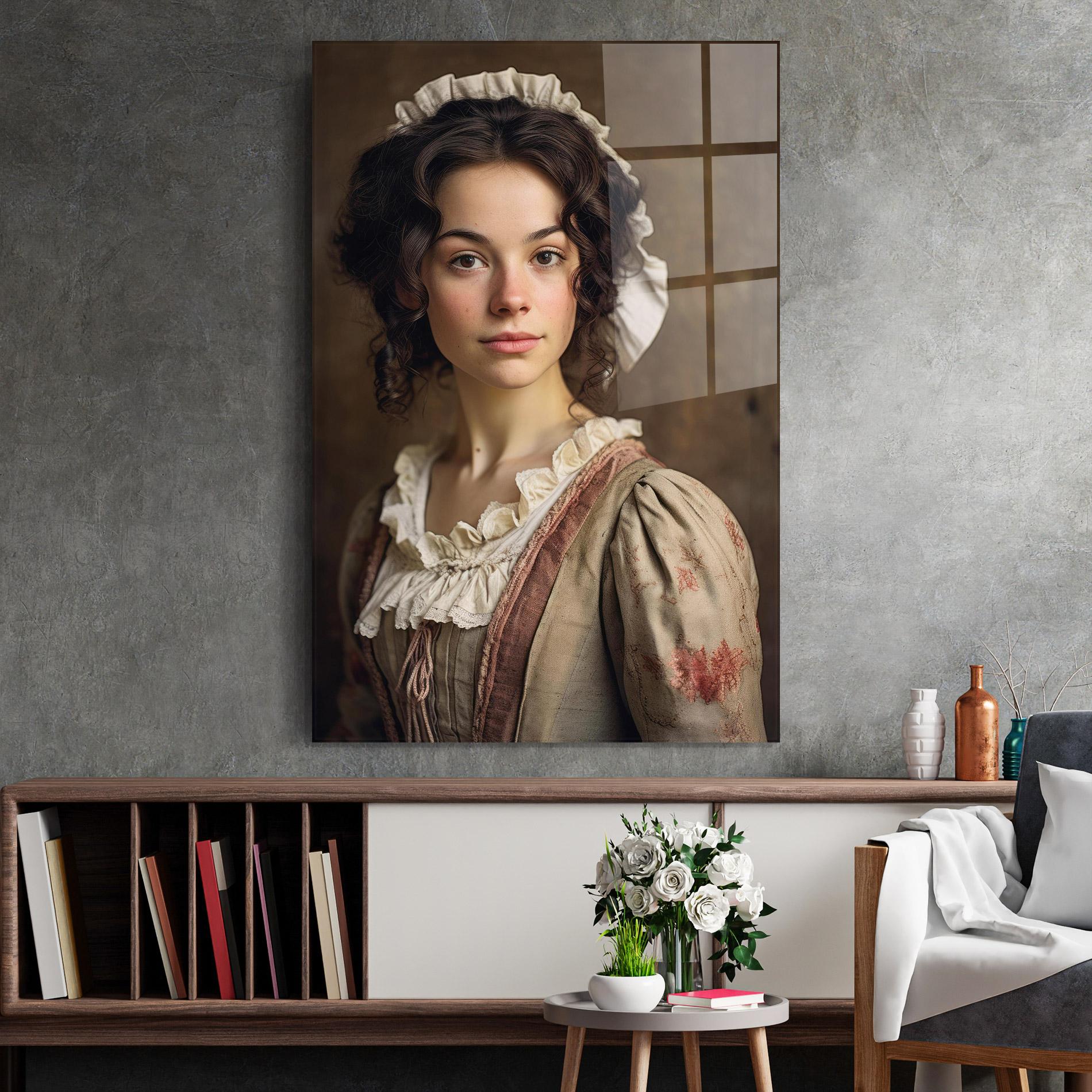 Tablou Sticla Light Green Dress mockup 2