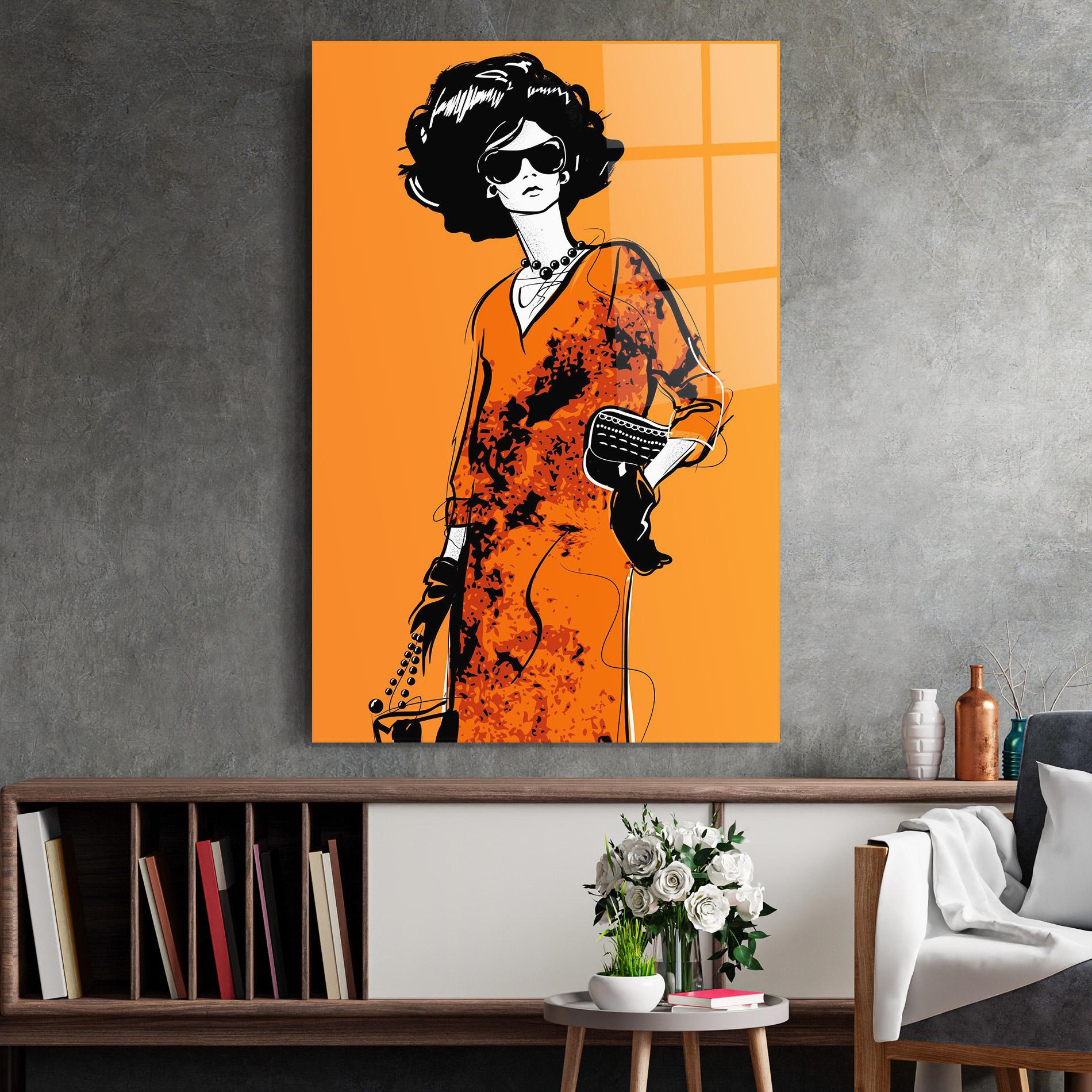 Tablou Sticla Old Orange Dress mockup 2