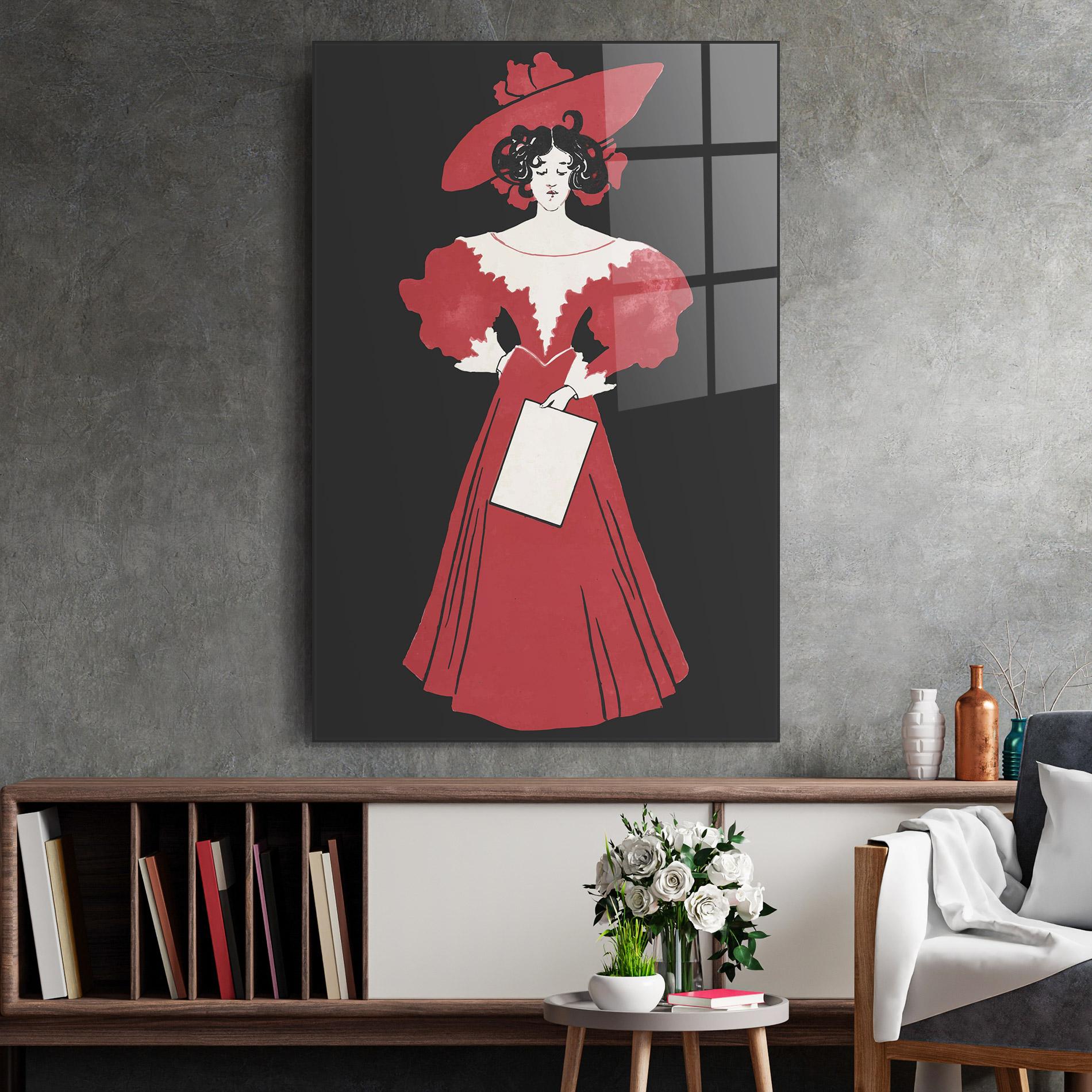 Tablou Sticla Old Red Dress mockup 2