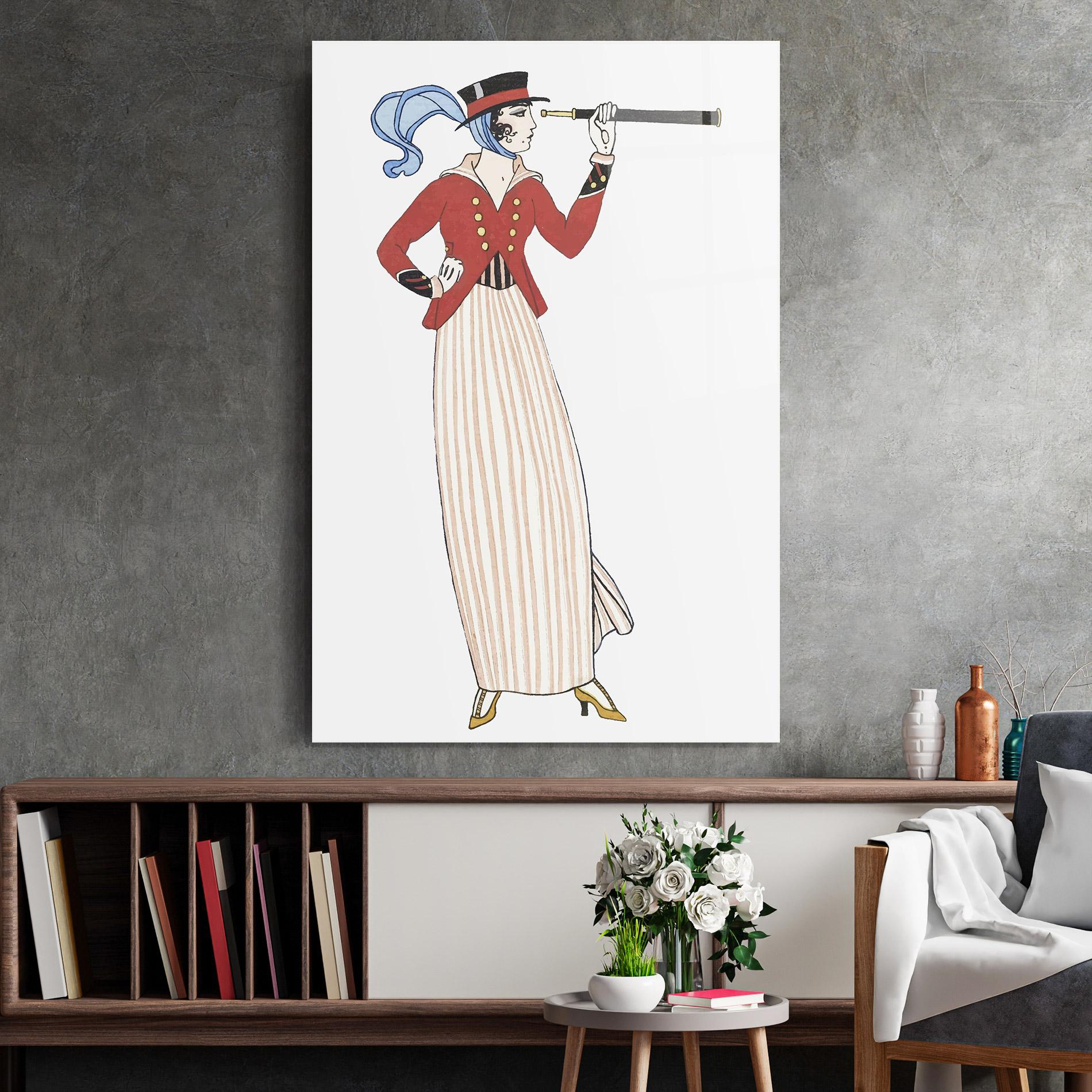 Tablou Sticla Old Vintage Drawing mockup 2