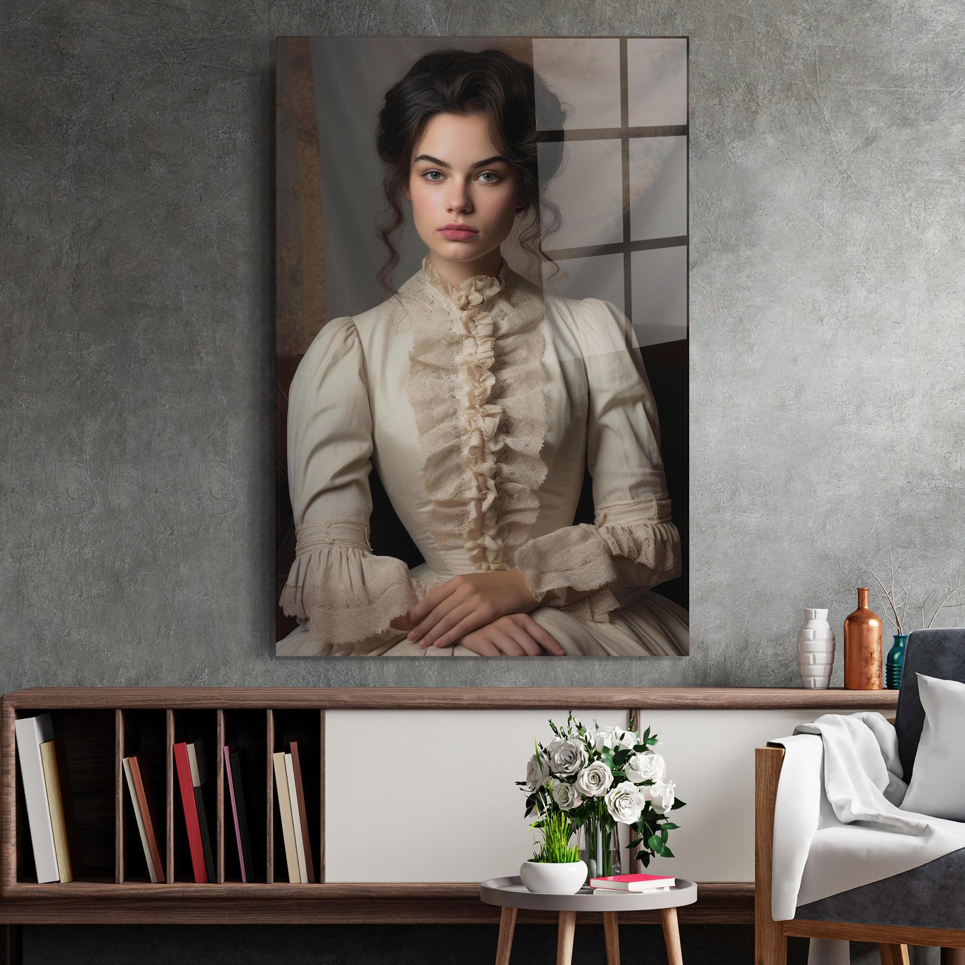 Tablou Sticla Pretty Vintage Dress mockup 2