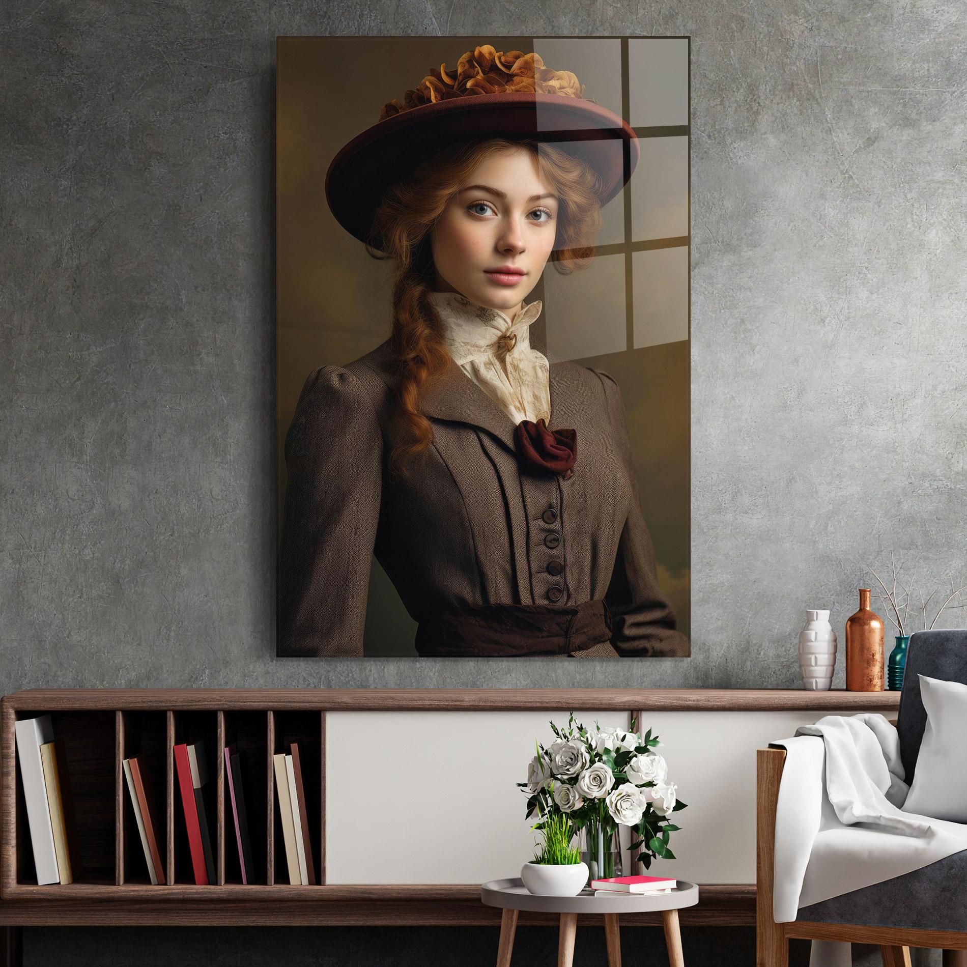 Tablou Sticla Red Orange Hat mockup 2