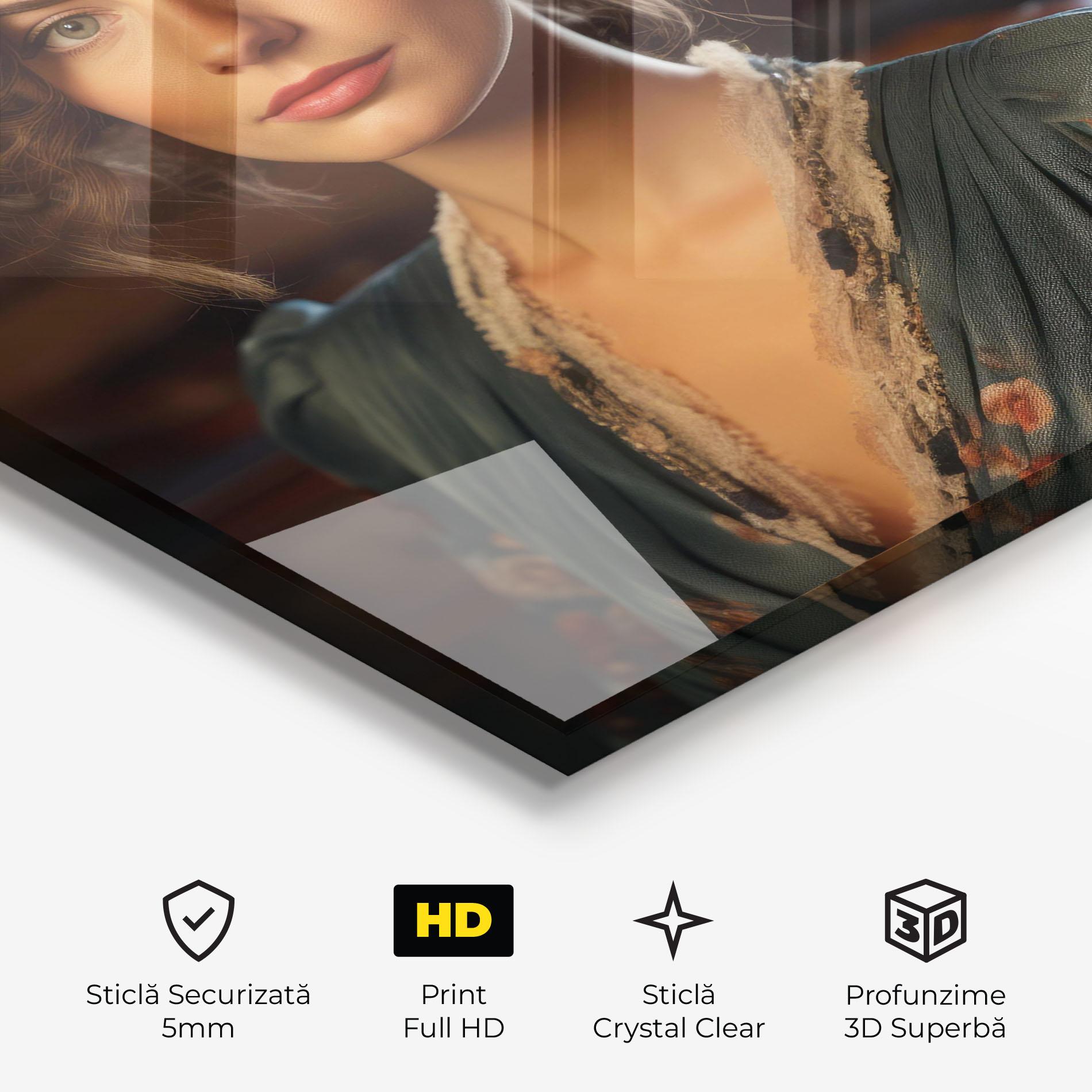 Tablou Sticla Pink Flowers Dress mockup 3