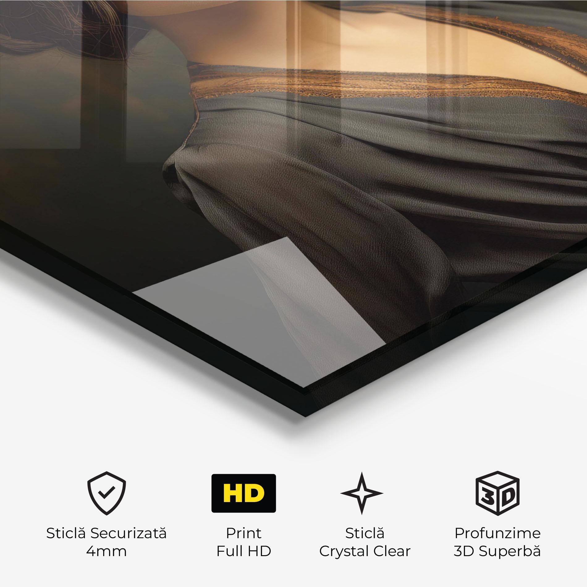 Tablou Sticla Black Vintage Dress mockup 3