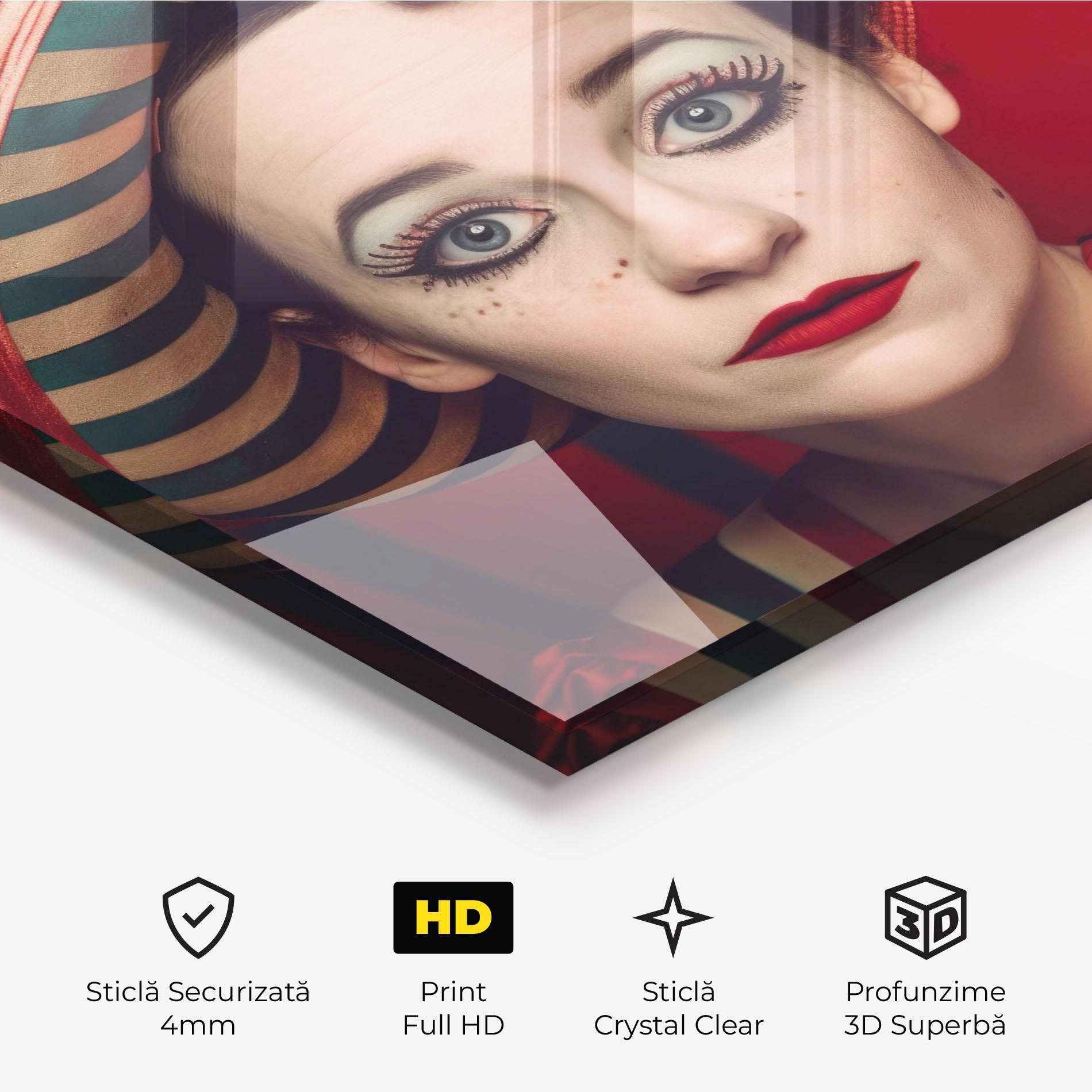 Tablou Sticla Carnival Vintage Portrait mockup 3