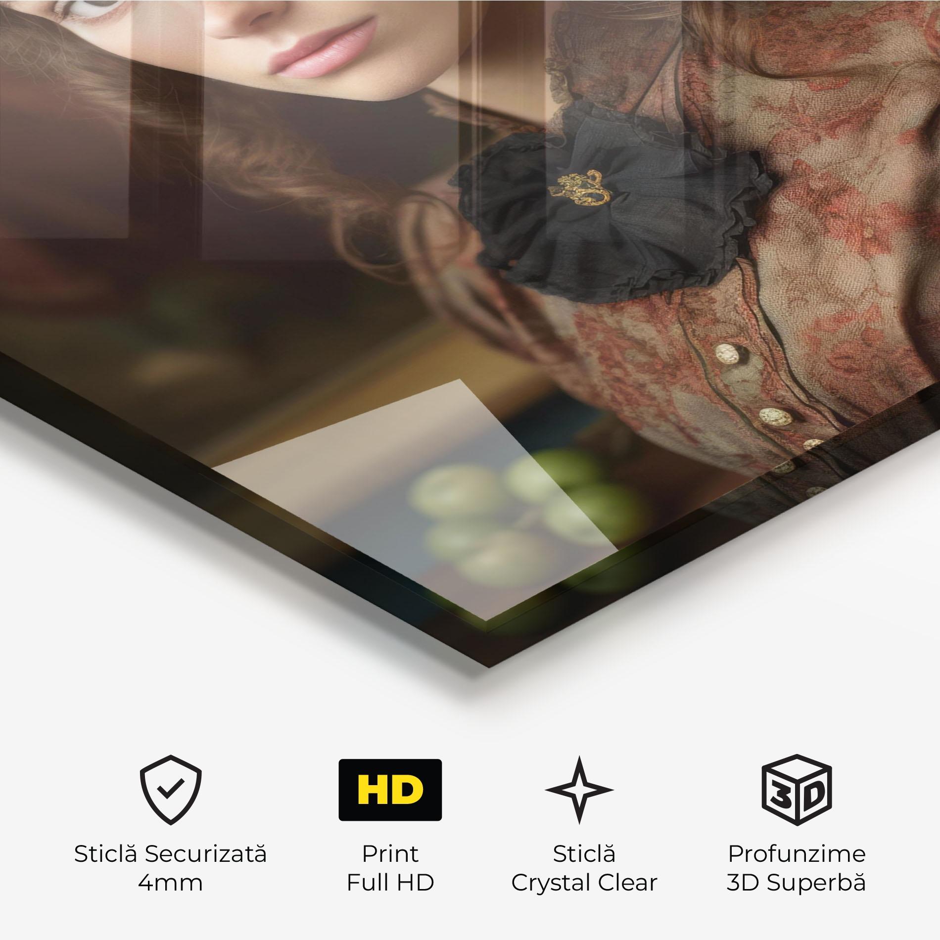 Tablou Sticla Green Vintage Apple mockup 3