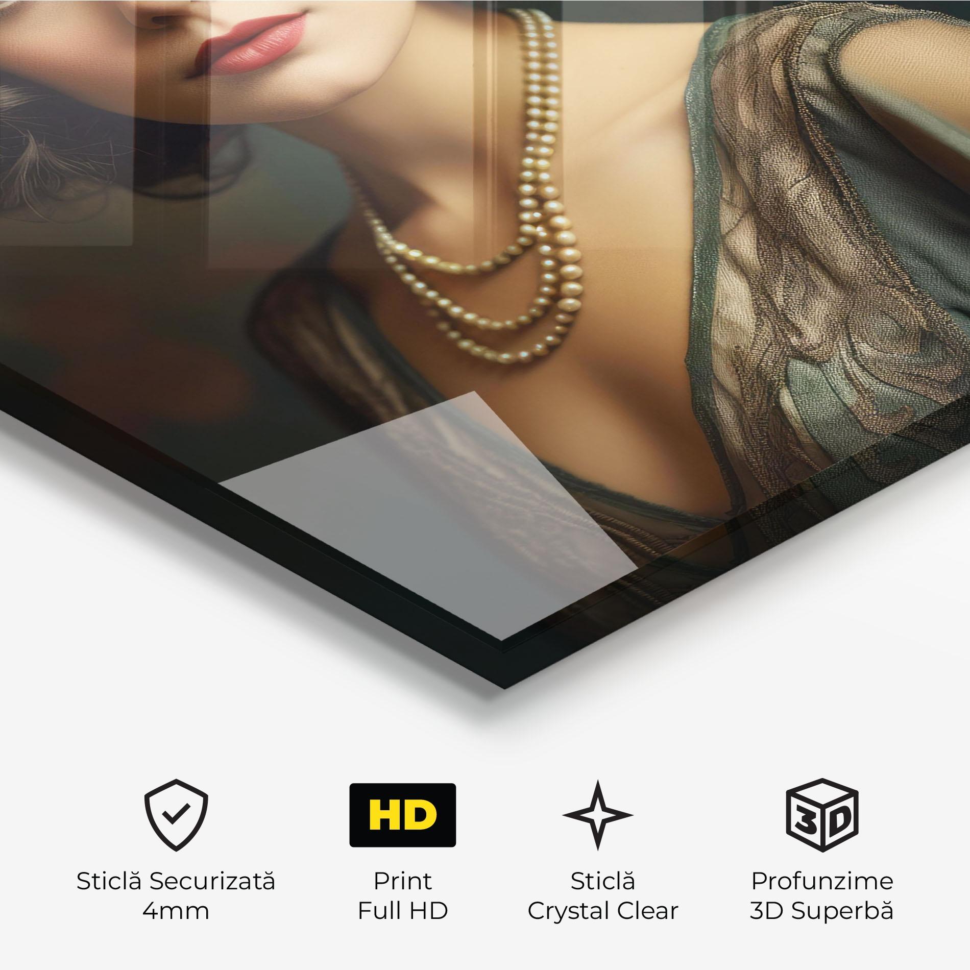 Tablou Sticla Green Vintage Blouse mockup 3