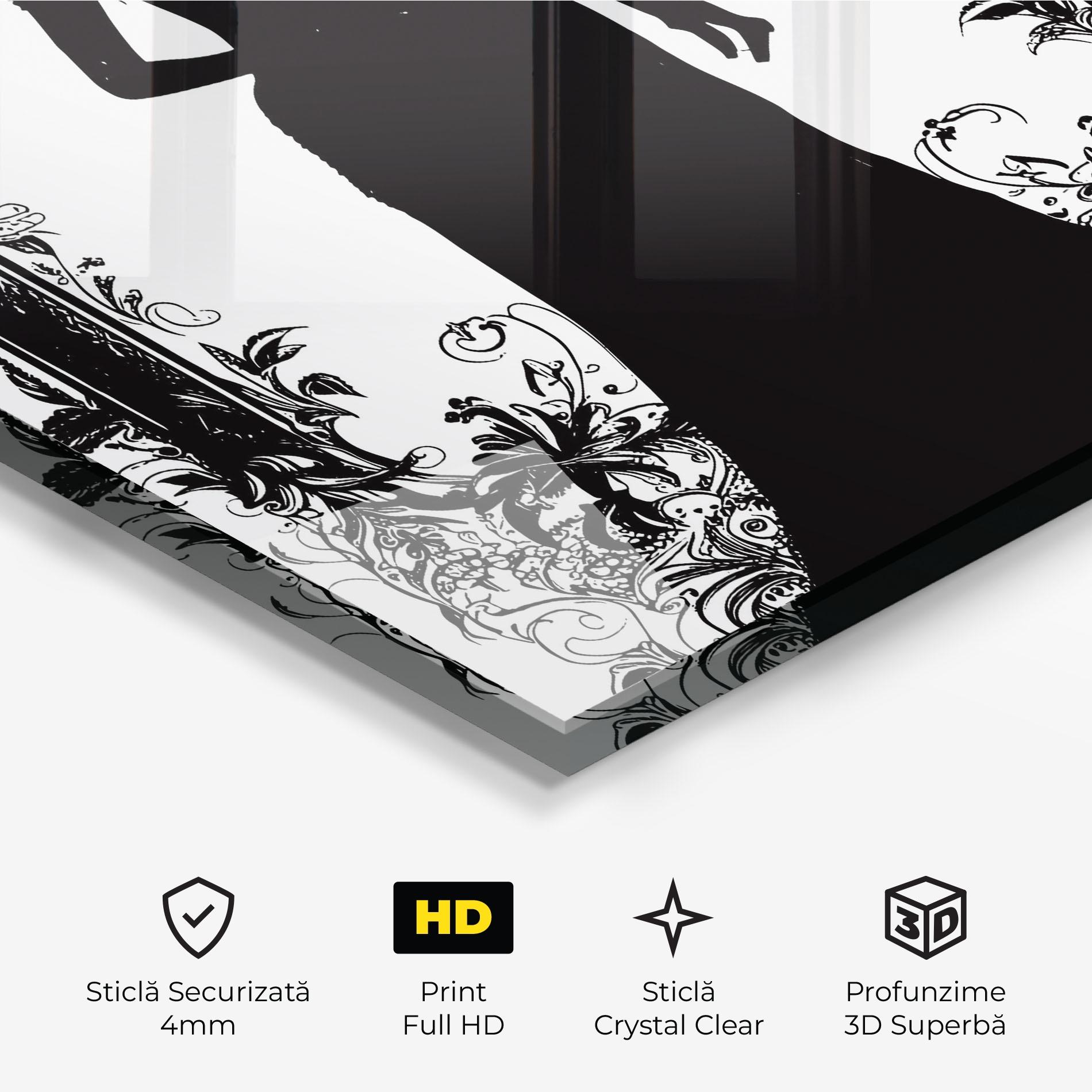 Tablou Sticla Long Vintage Dress mockup 3