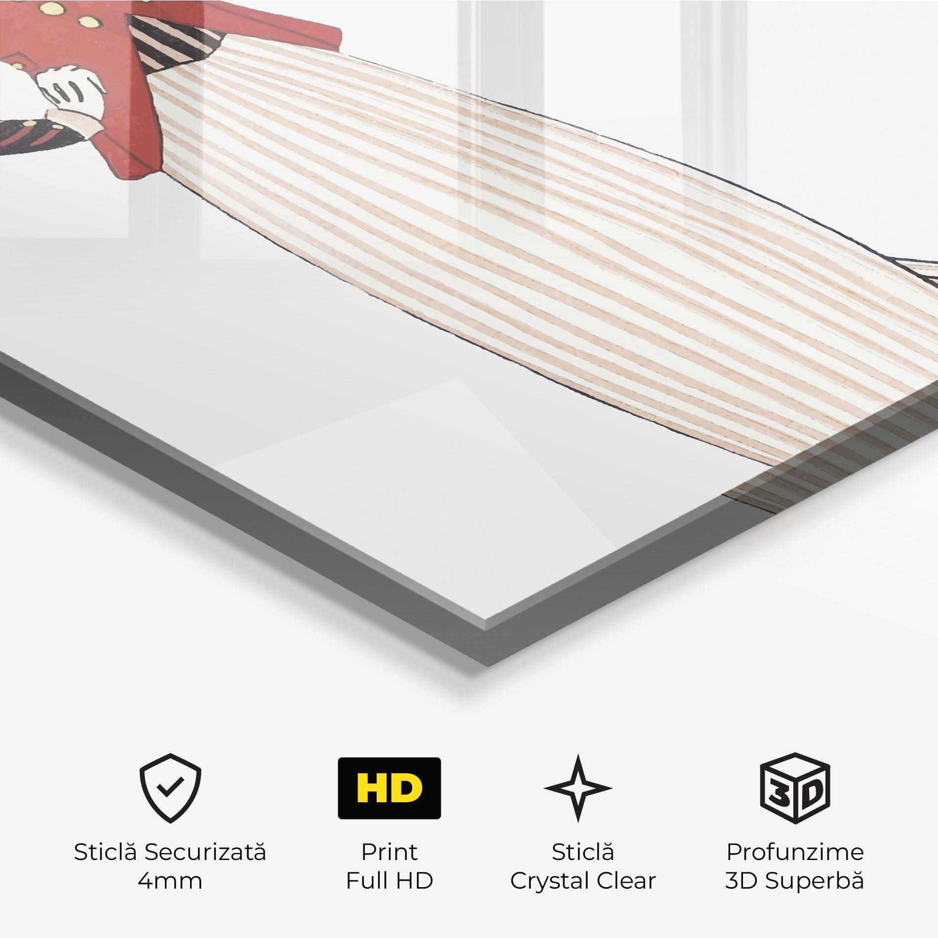 Tablou Sticla Old Vintage Drawing mockup 3