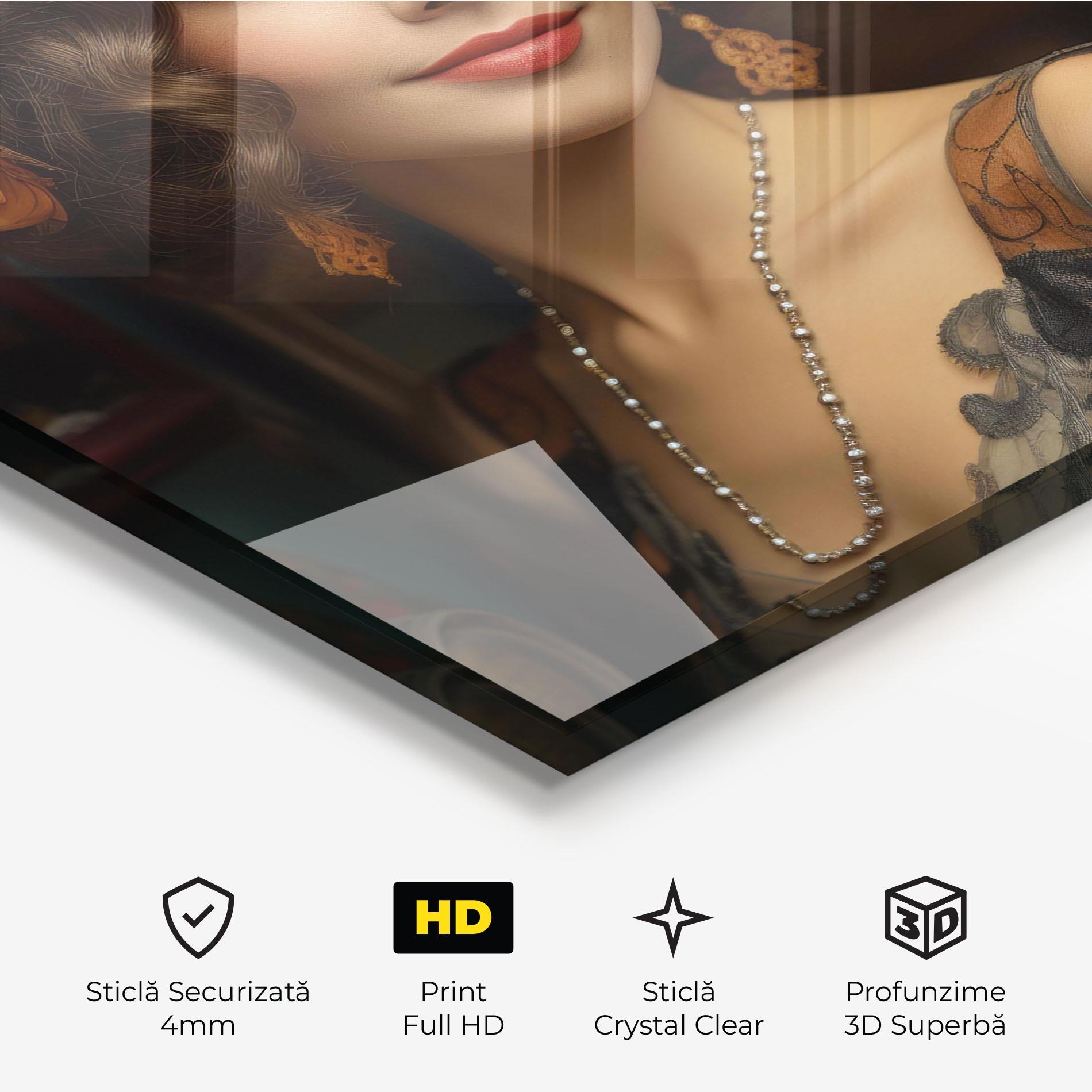 Tablou Sticla Orange Vintage Roses mockup 3