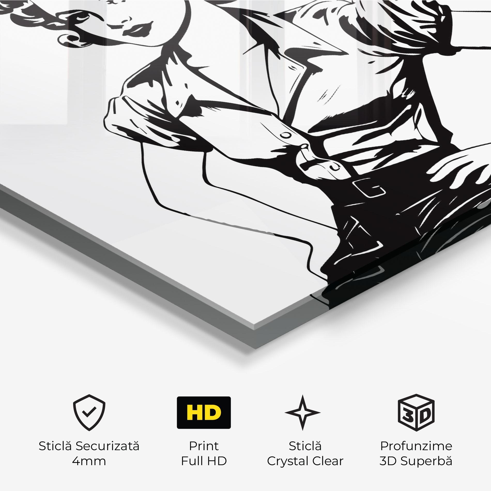 Tablou Sticla Pretty Shilouette Girl mockup 3