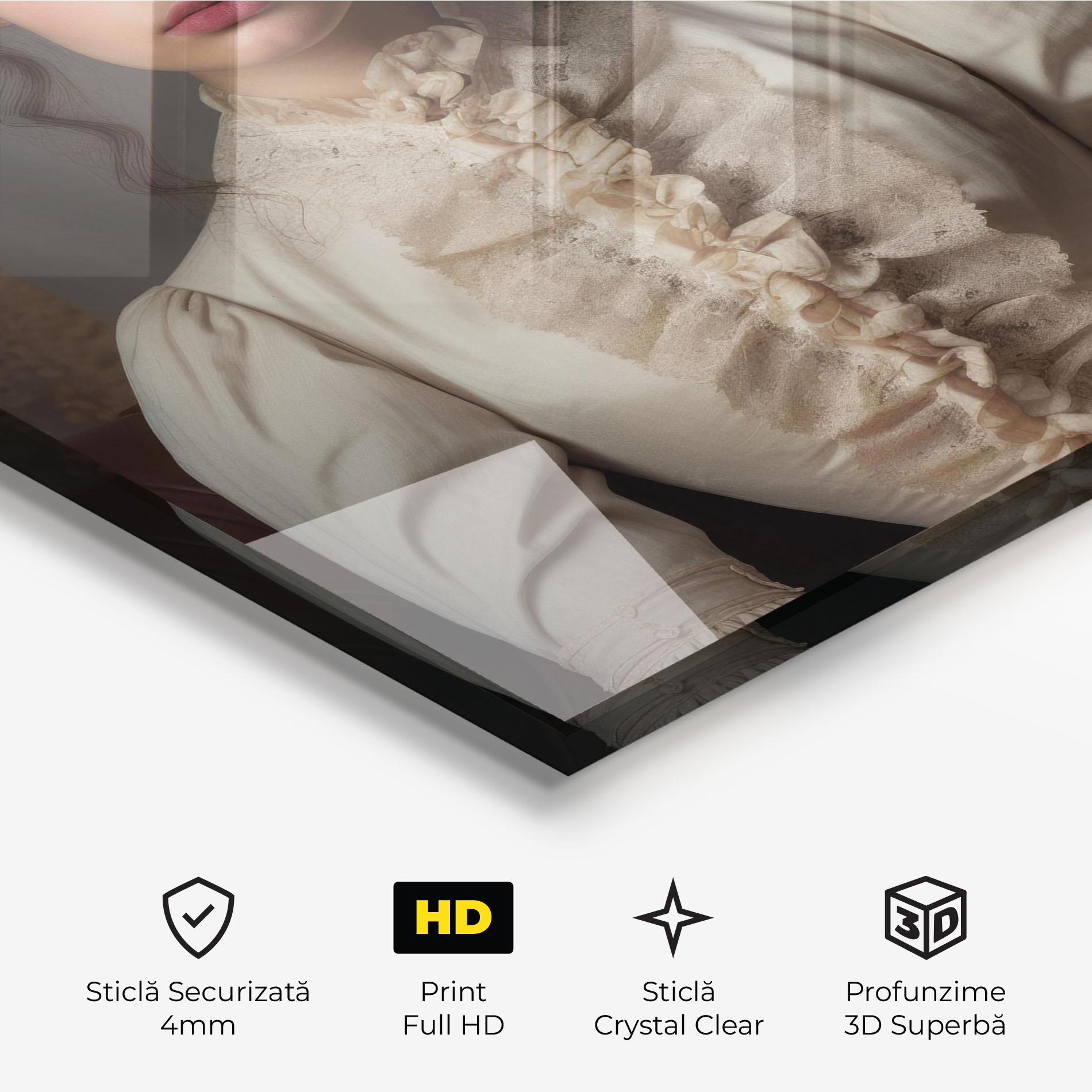 Tablou Sticla Pretty Vintage Dress mockup 3