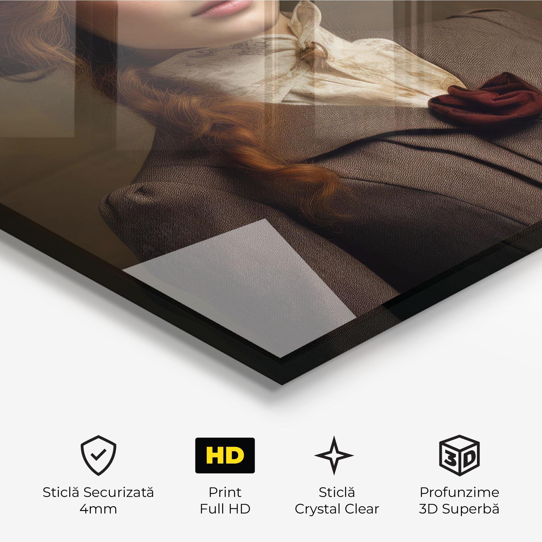 Tablou Sticla Red Orange Hat mockup 3