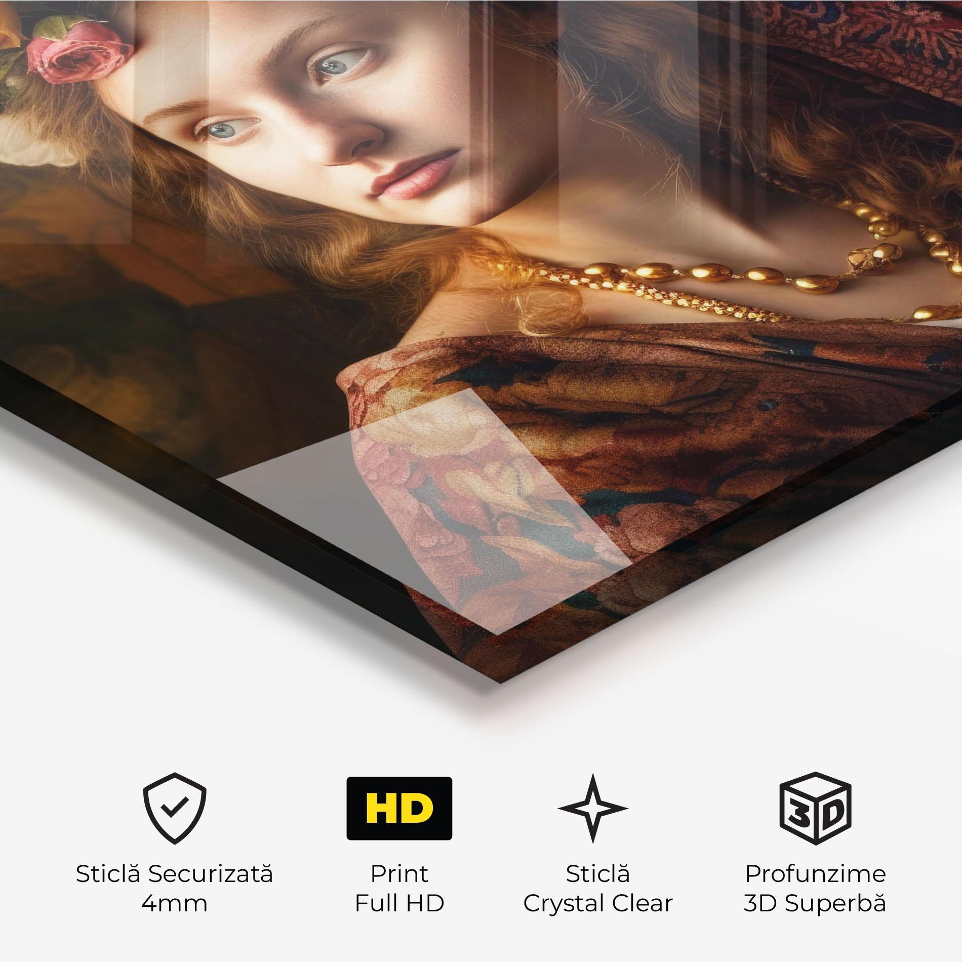 Tablou Sticla Renaissance Woman mockup 3