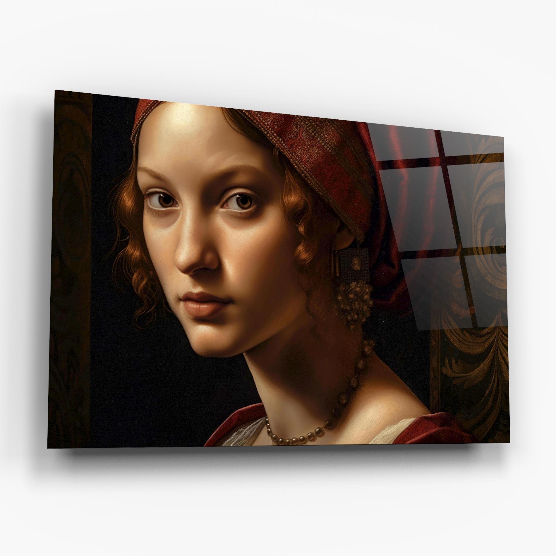 Tablou Sticla Red Hair Woman Art mockup 6