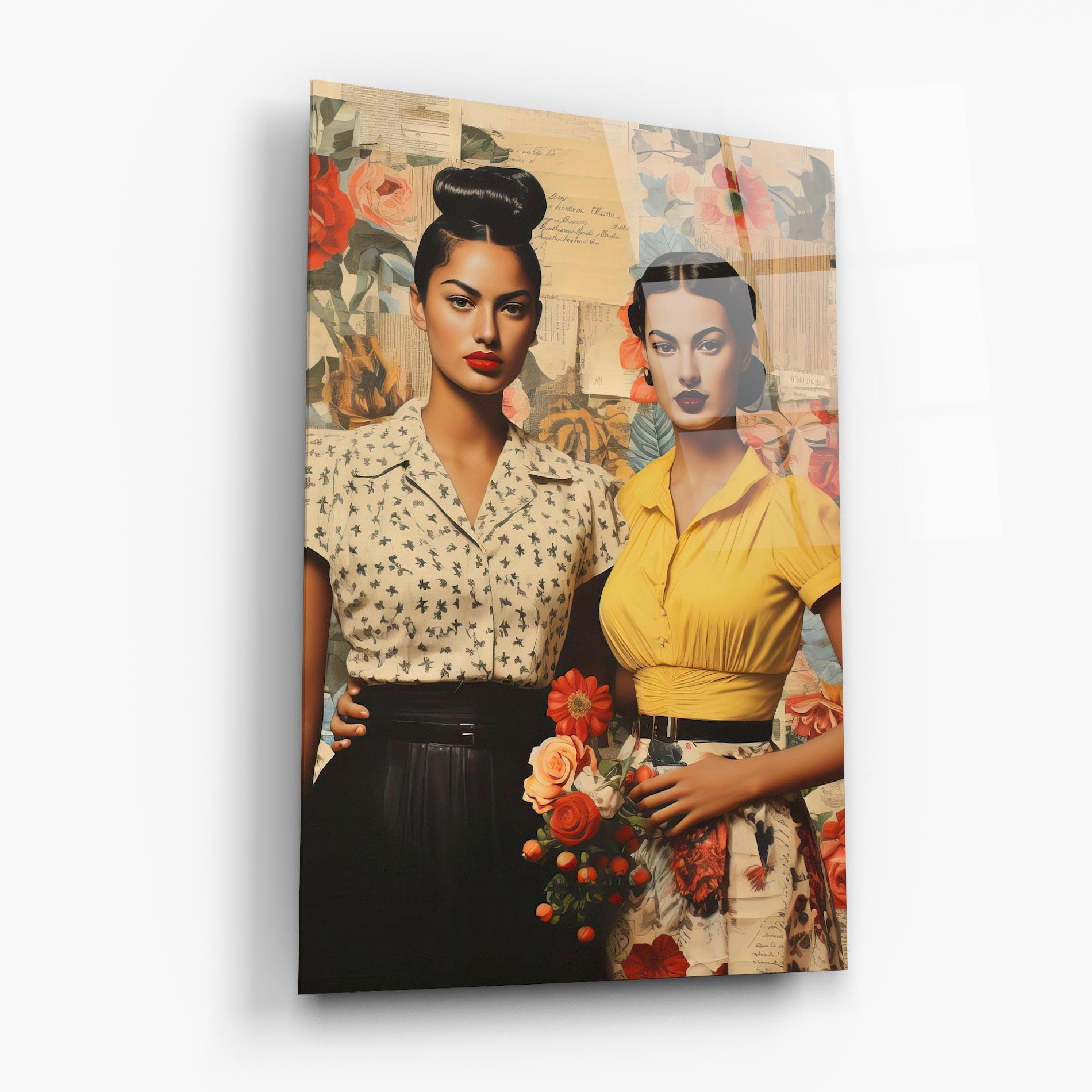 Tablou Sticla Friendship Vintage Power mockup 6