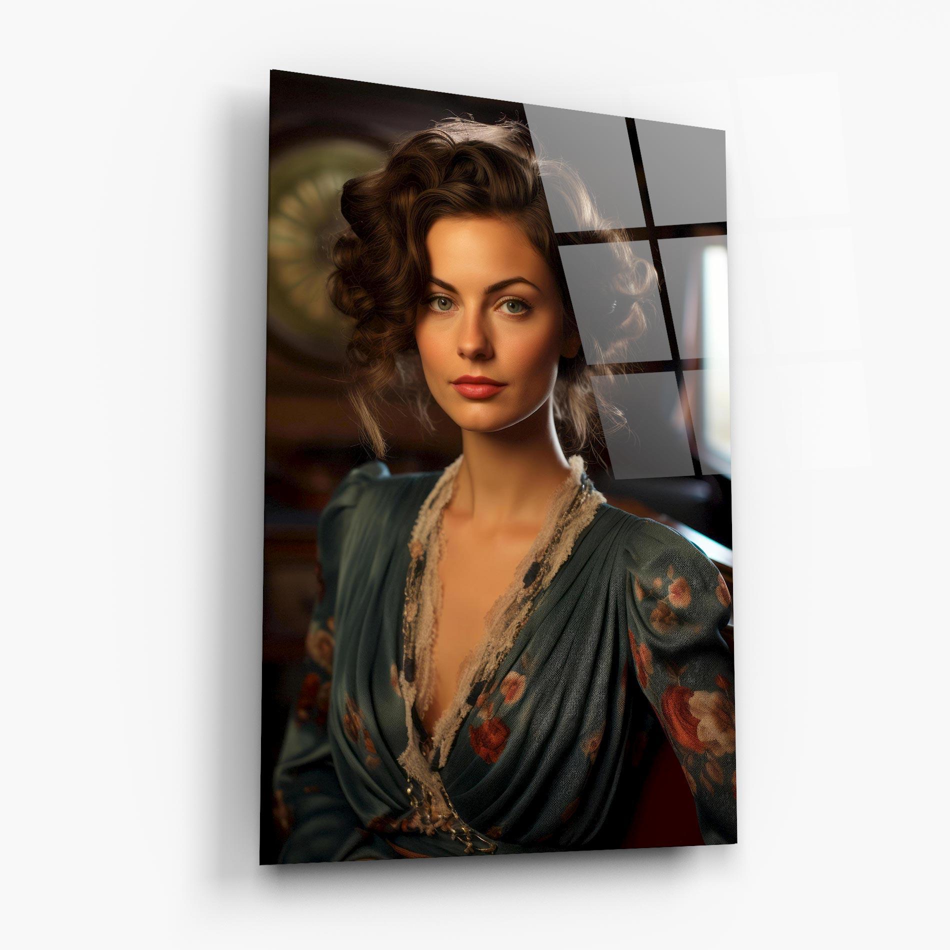 Tablou Sticla Pink Flowers Dress mockup 6