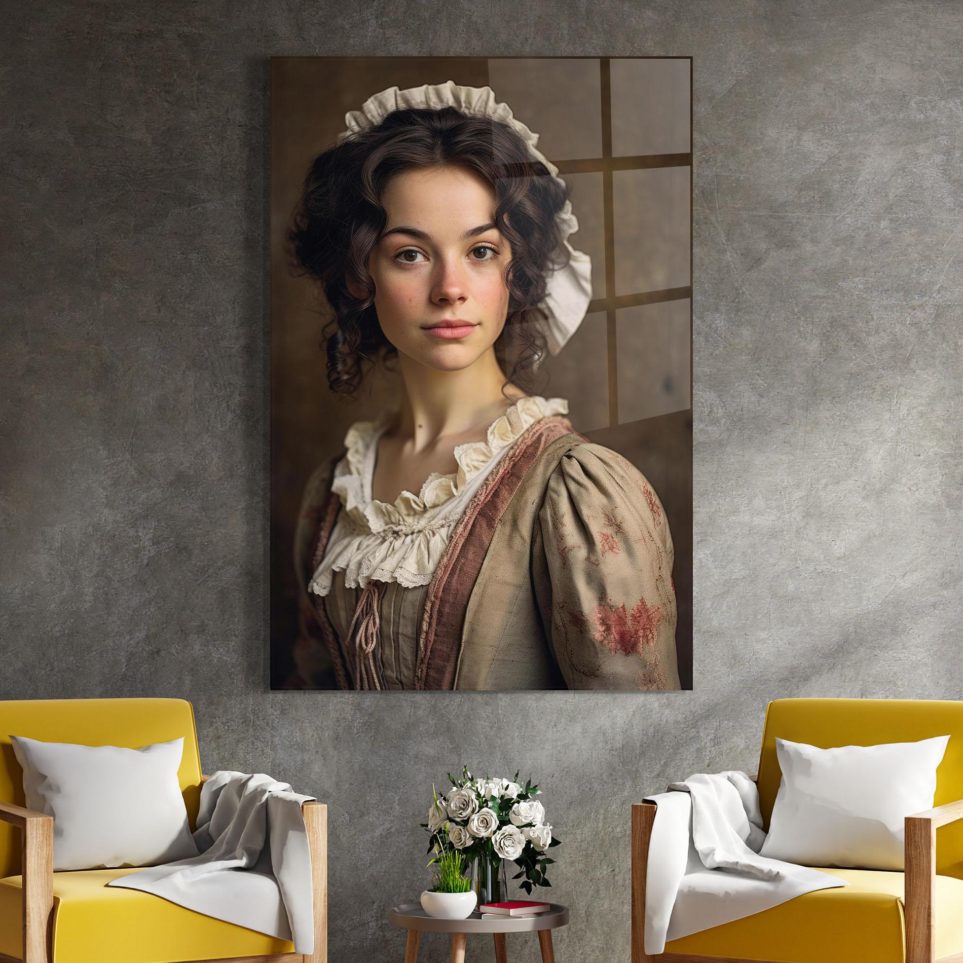 Tablou Sticla Light Green Dress mockup 4