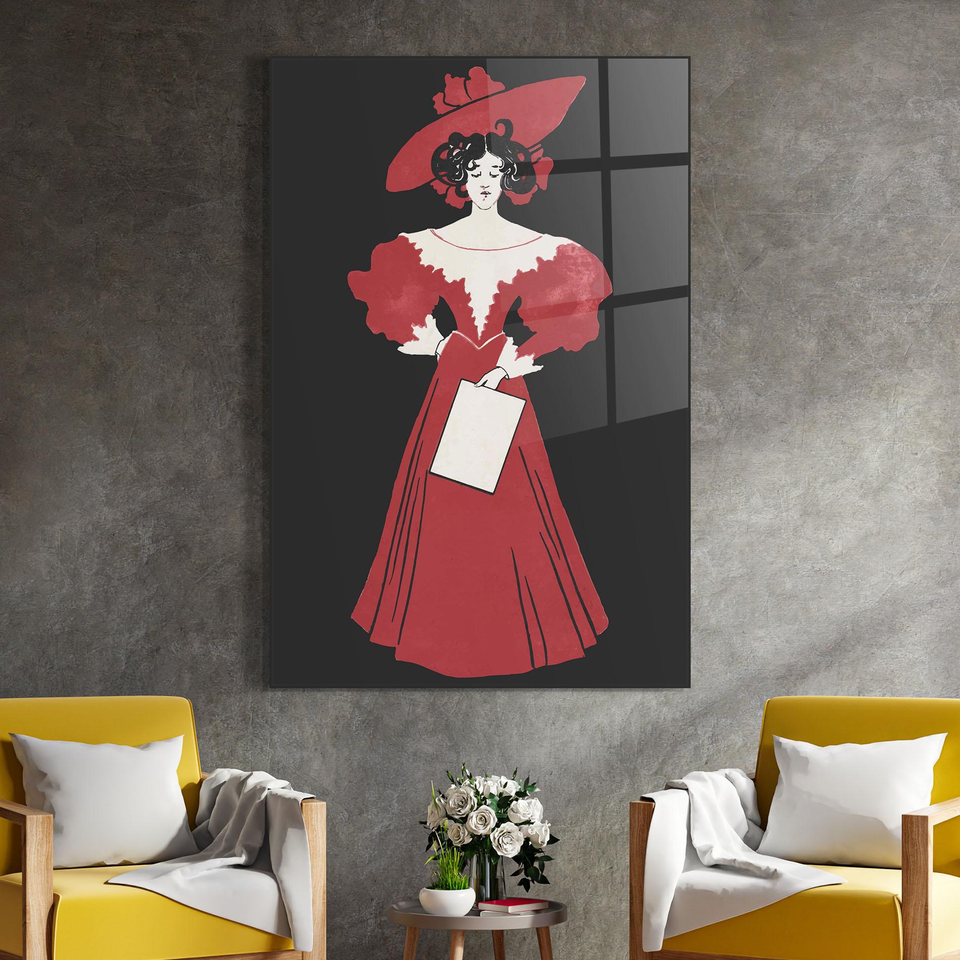 Tablou Sticla Old Red Dress mockup 4