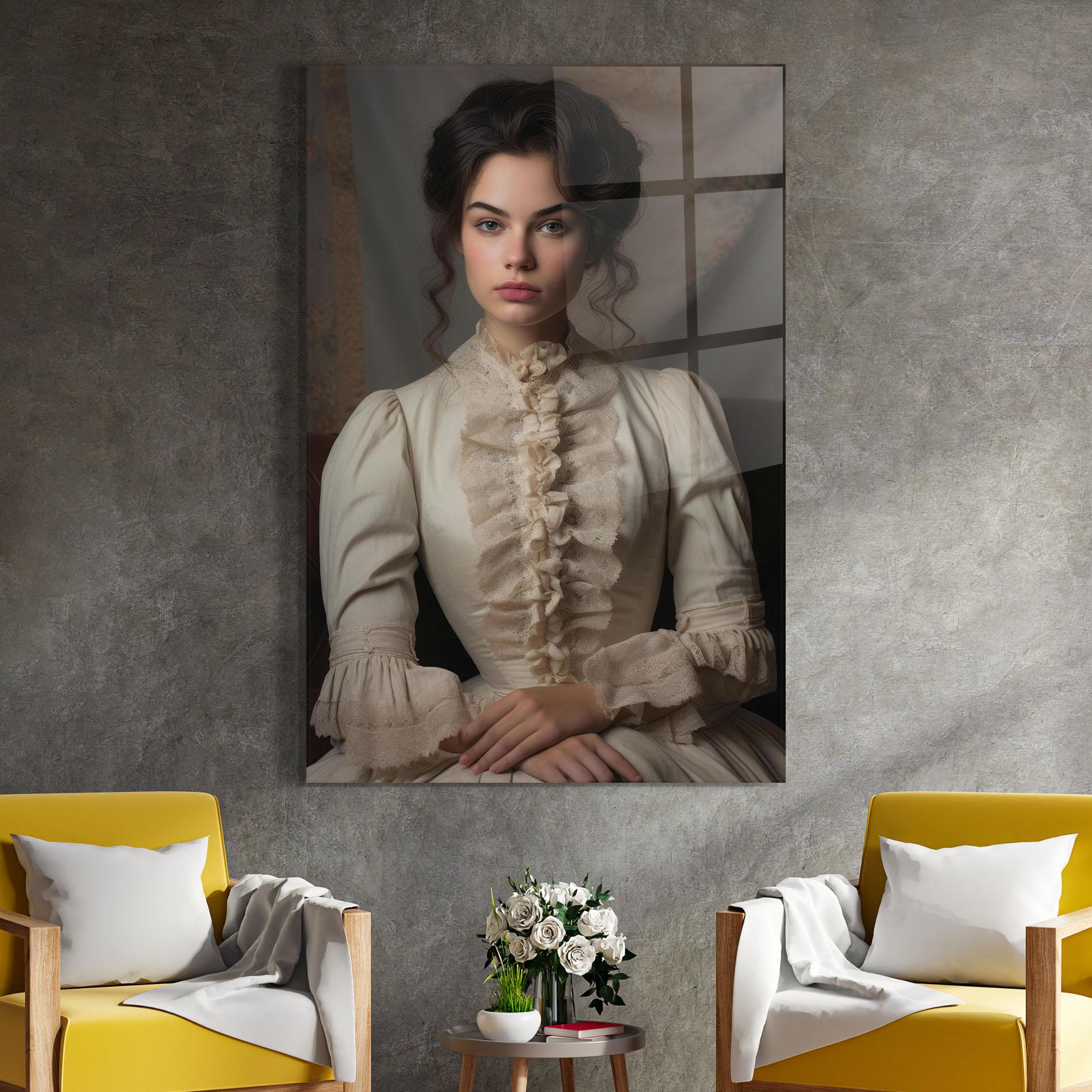 Tablou Sticla Pretty Vintage Dress mockup 4