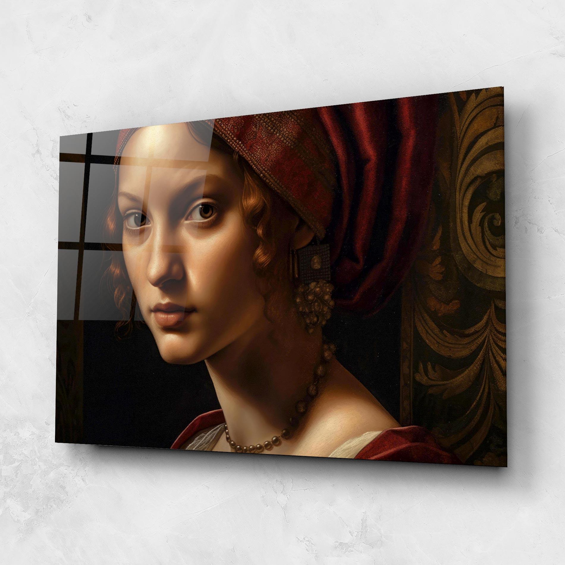 Tablou Sticla Red Hair Woman Art mockup 1