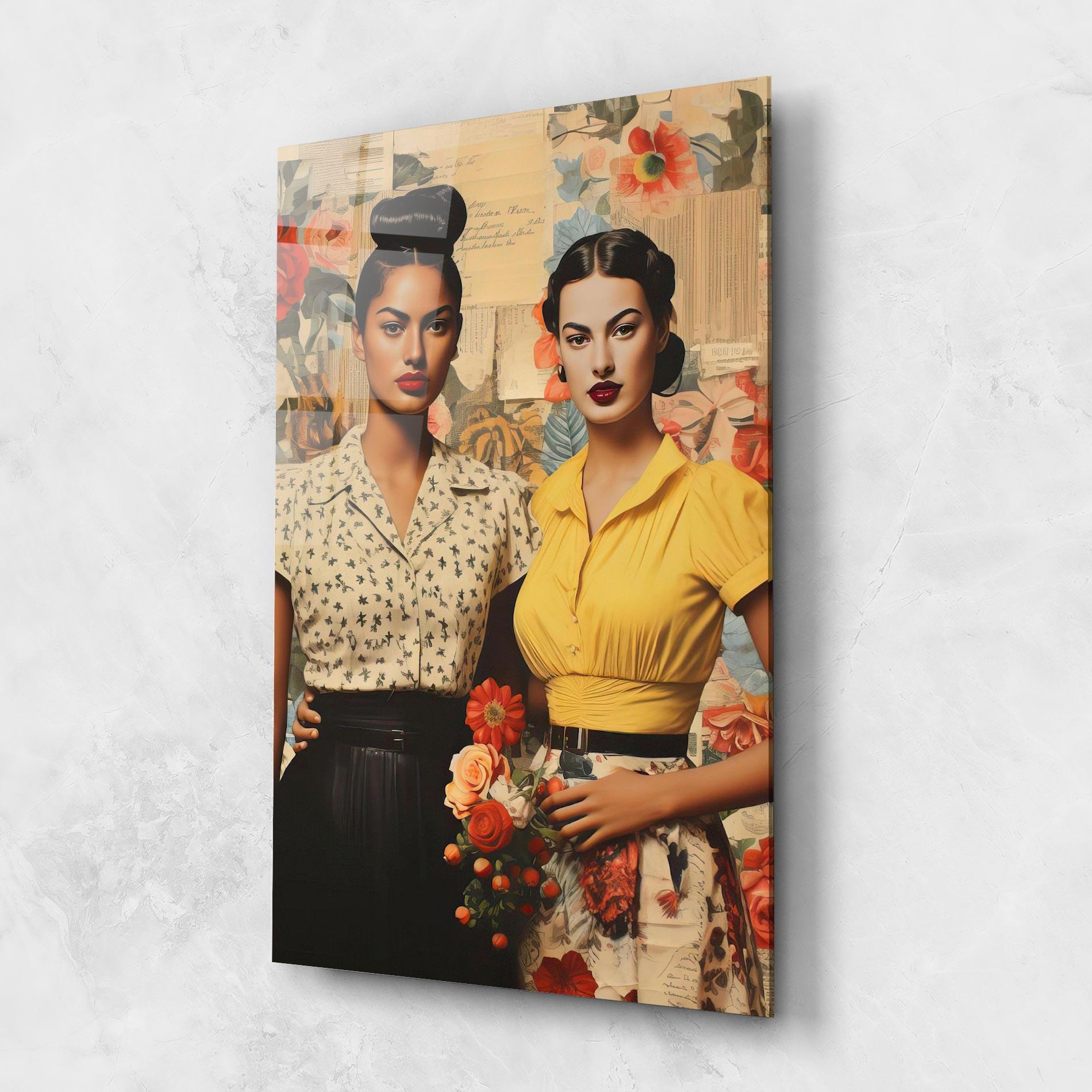 Tablou Sticla Friendship Vintage Power mockup 1