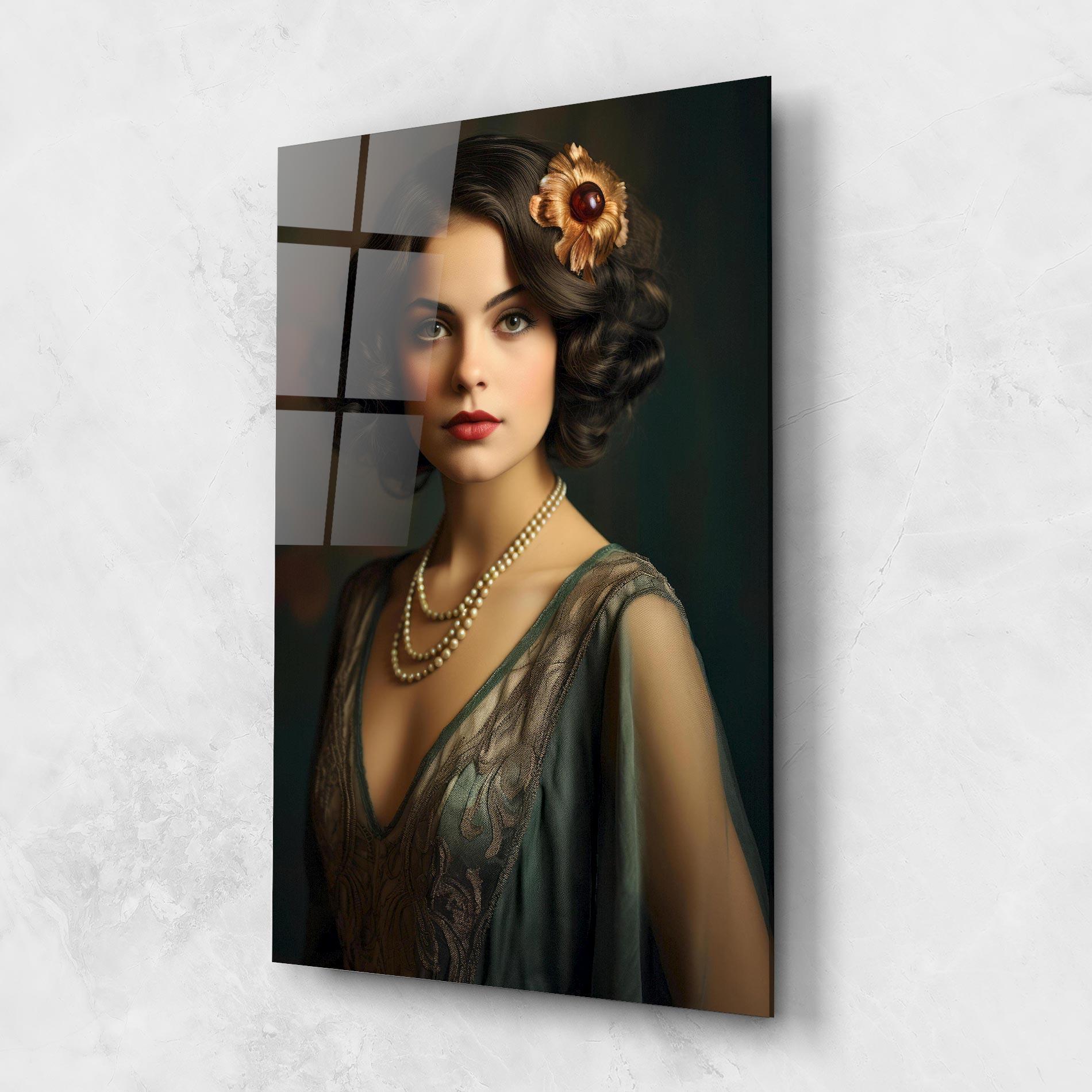 Tablou Sticla Green Vintage Blouse mockup 1