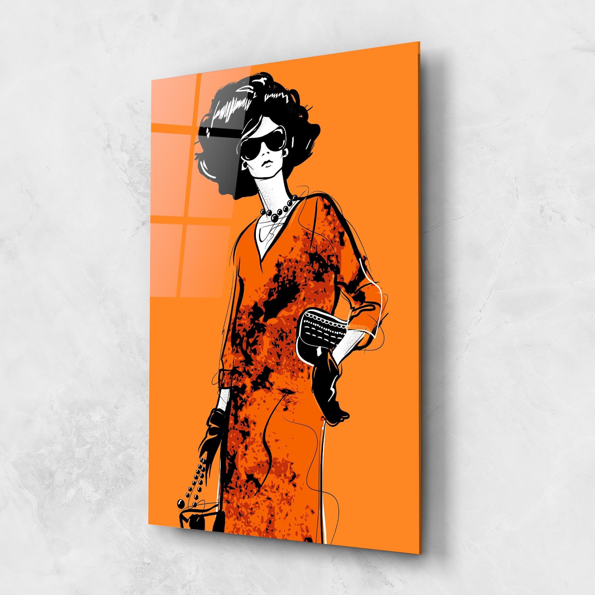 Tablou Sticla Old Orange Dress mockup 1