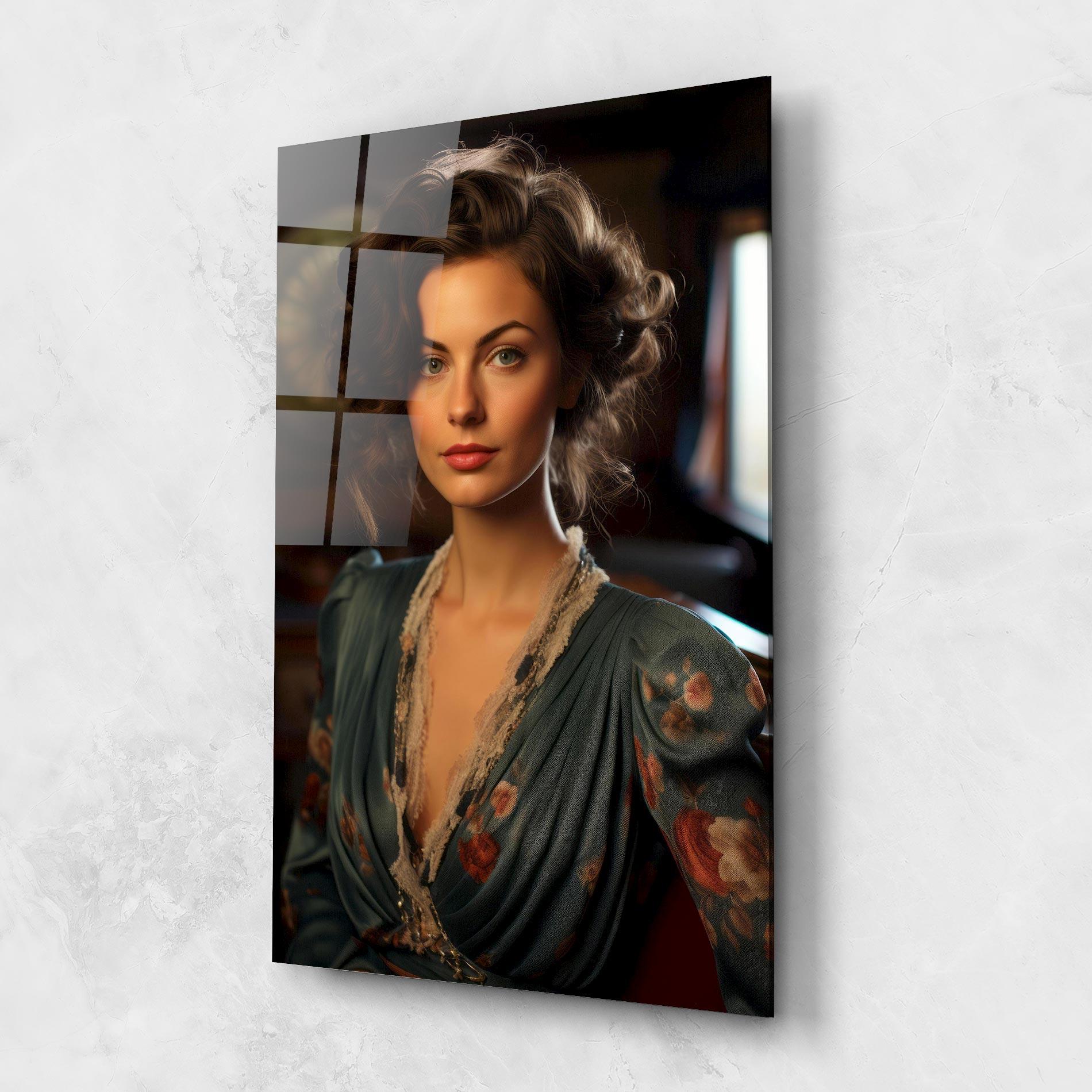 Tablou Sticla Pink Flowers Dress mockup 1