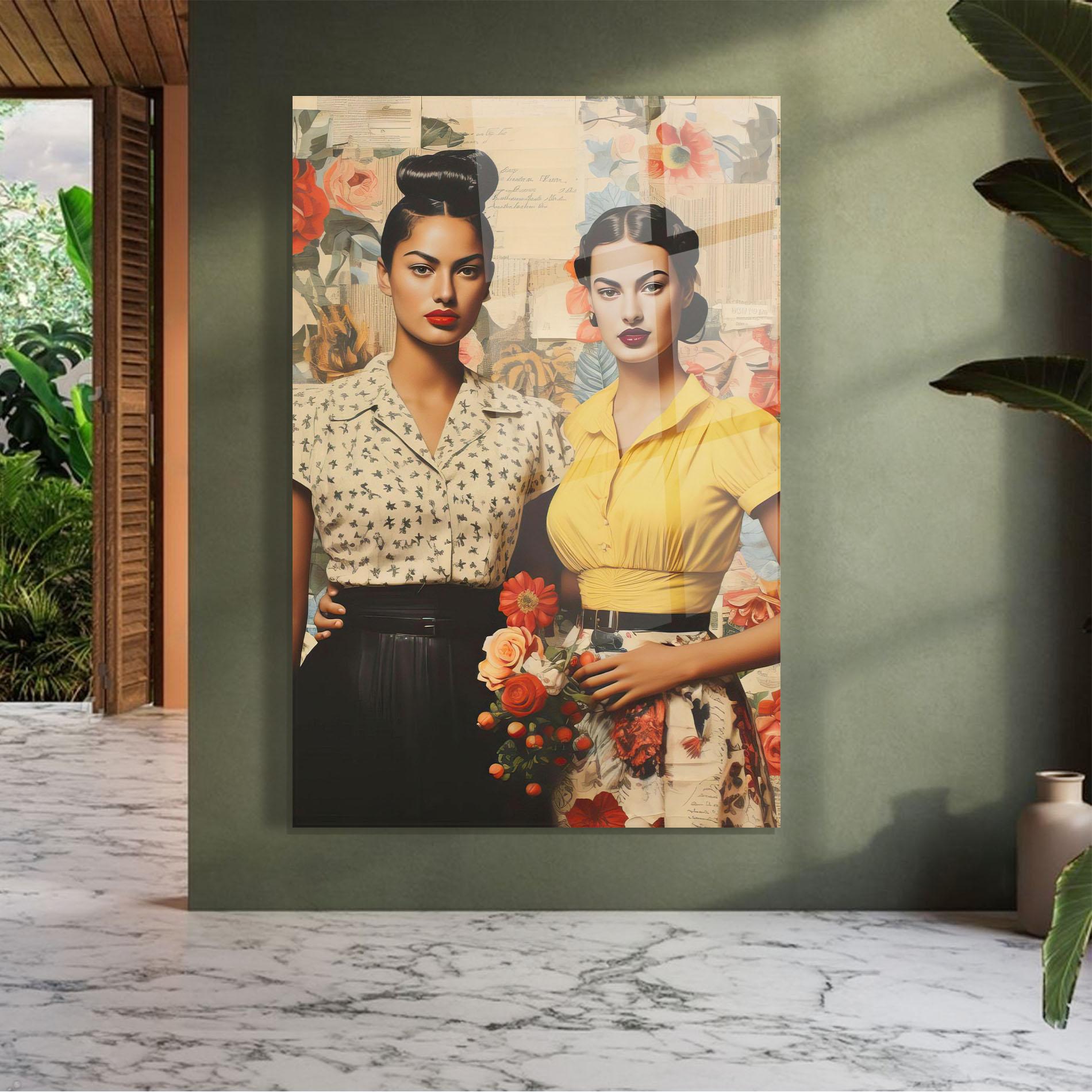 Tablou Sticla Friendship Vintage Power mockup 7