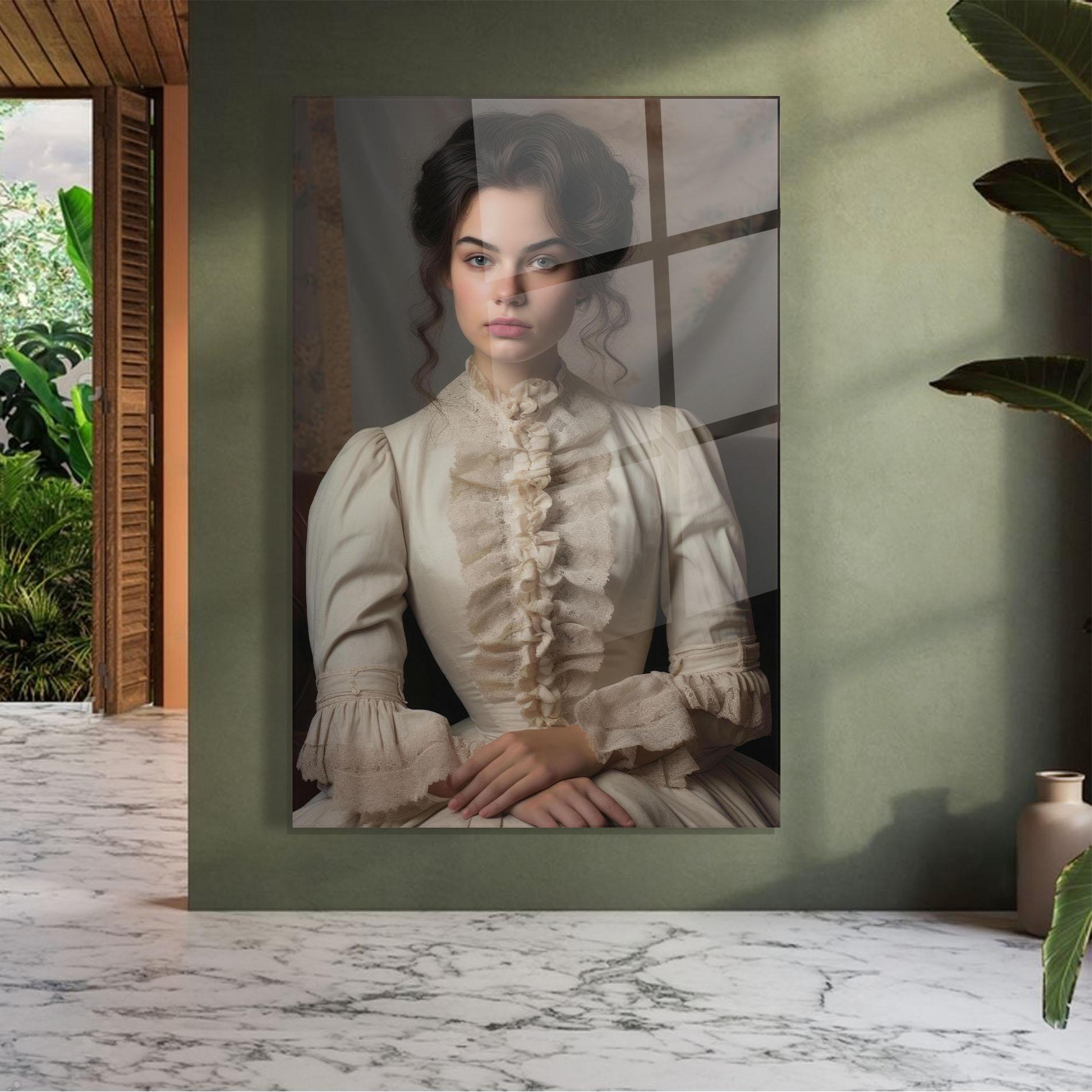 Tablou Sticla Pretty Vintage Dress mockup 7