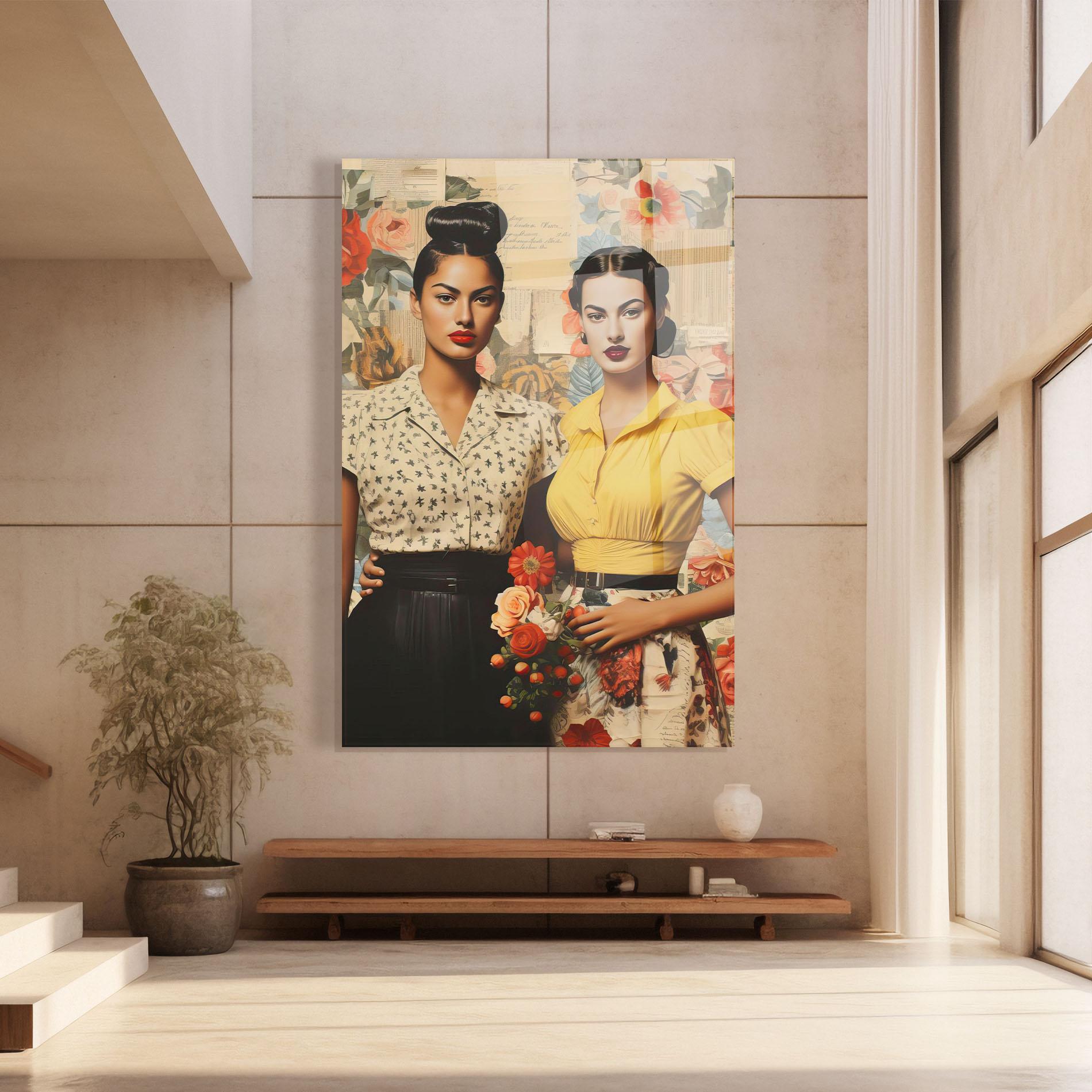 Tablou Sticla Friendship Vintage Power mockup 8