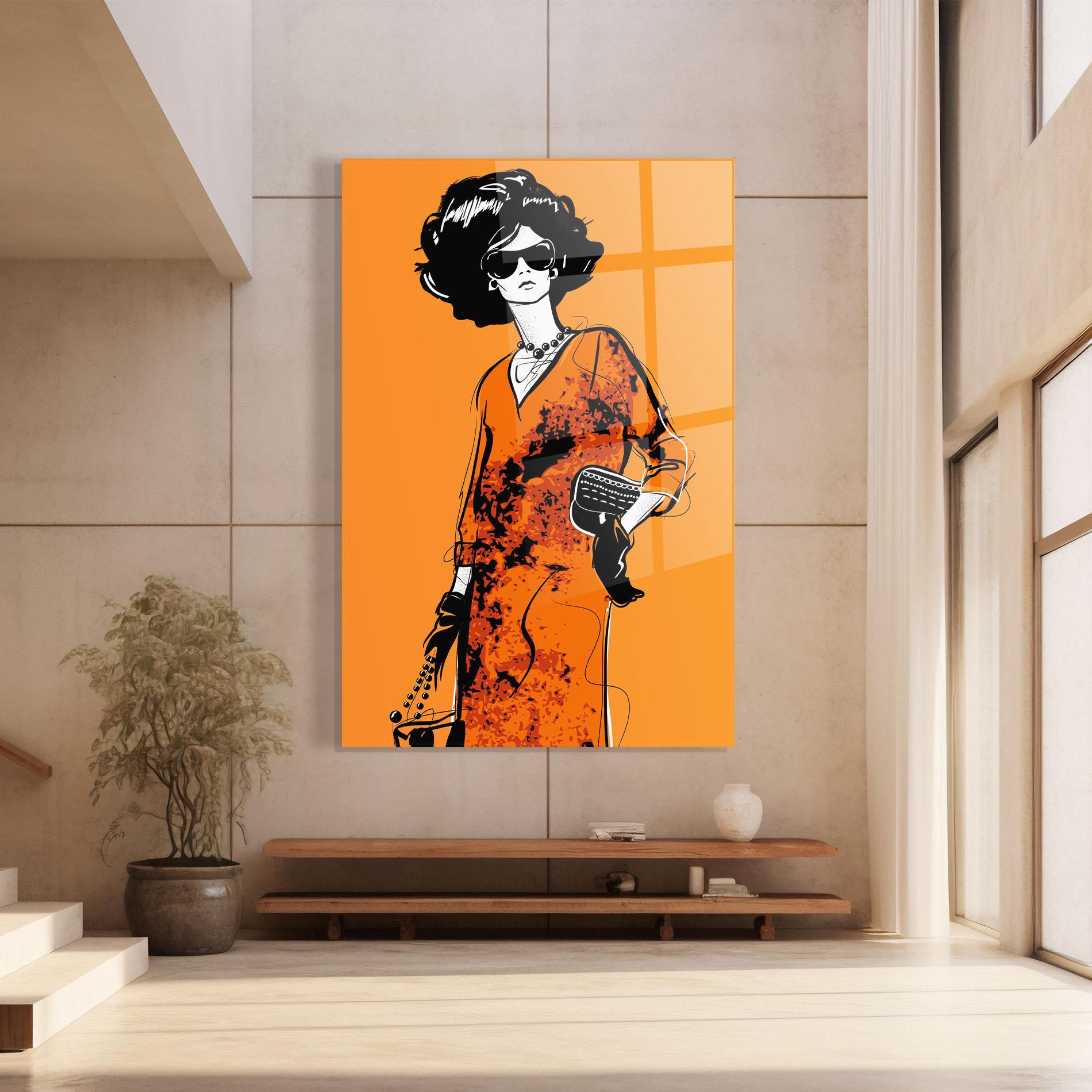 Tablou Sticla Old Orange Dress mockup 8