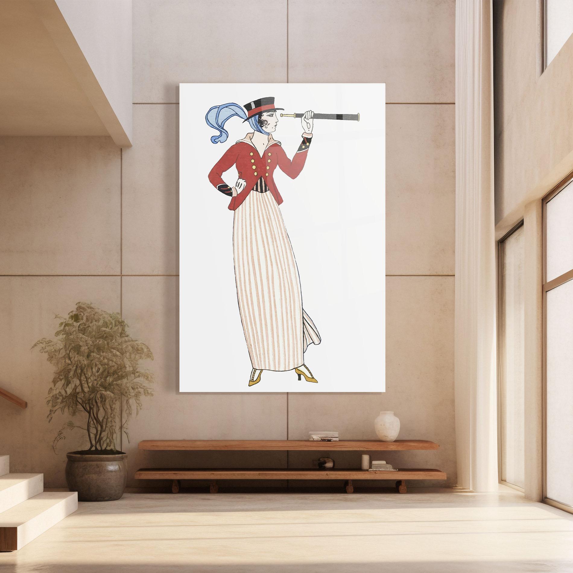 Tablou Sticla Old Vintage Drawing mockup 8