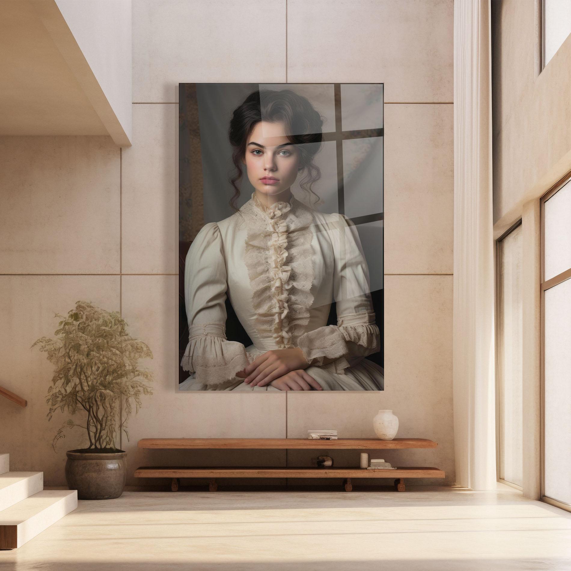 Tablou Sticla Pretty Vintage Dress mockup 8