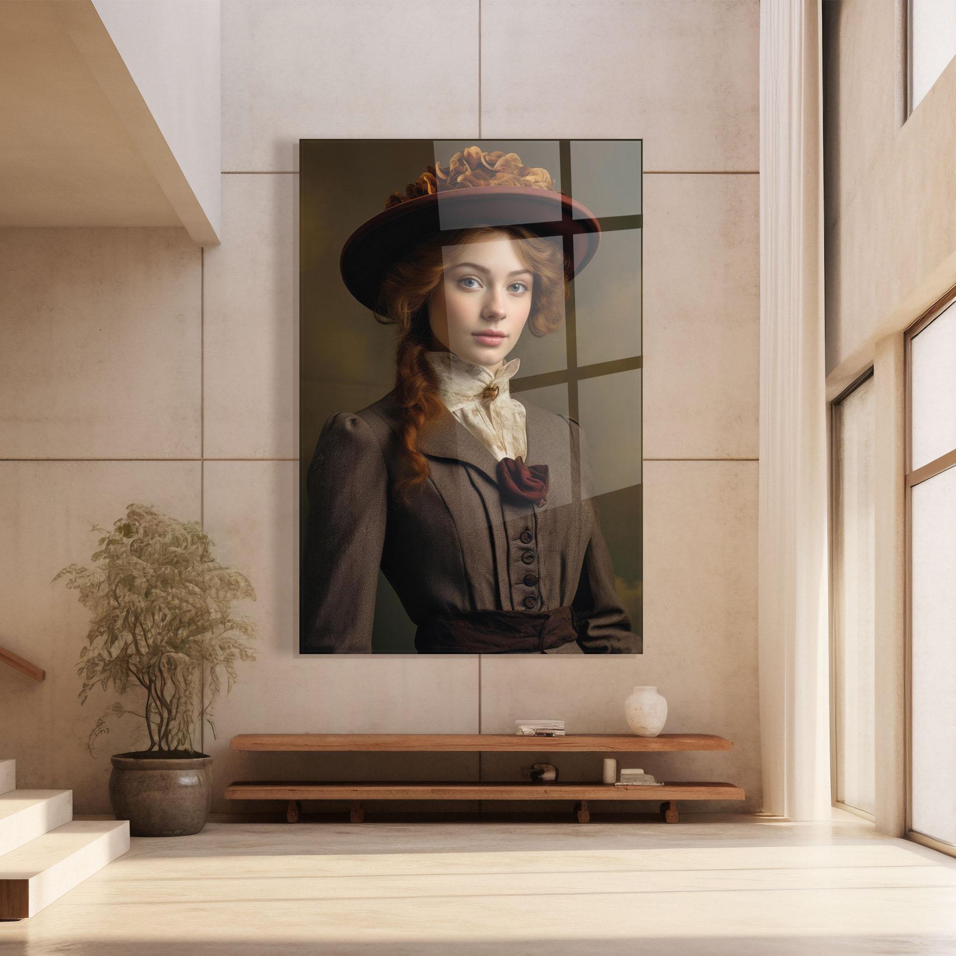 Tablou Sticla Red Orange Hat mockup 8