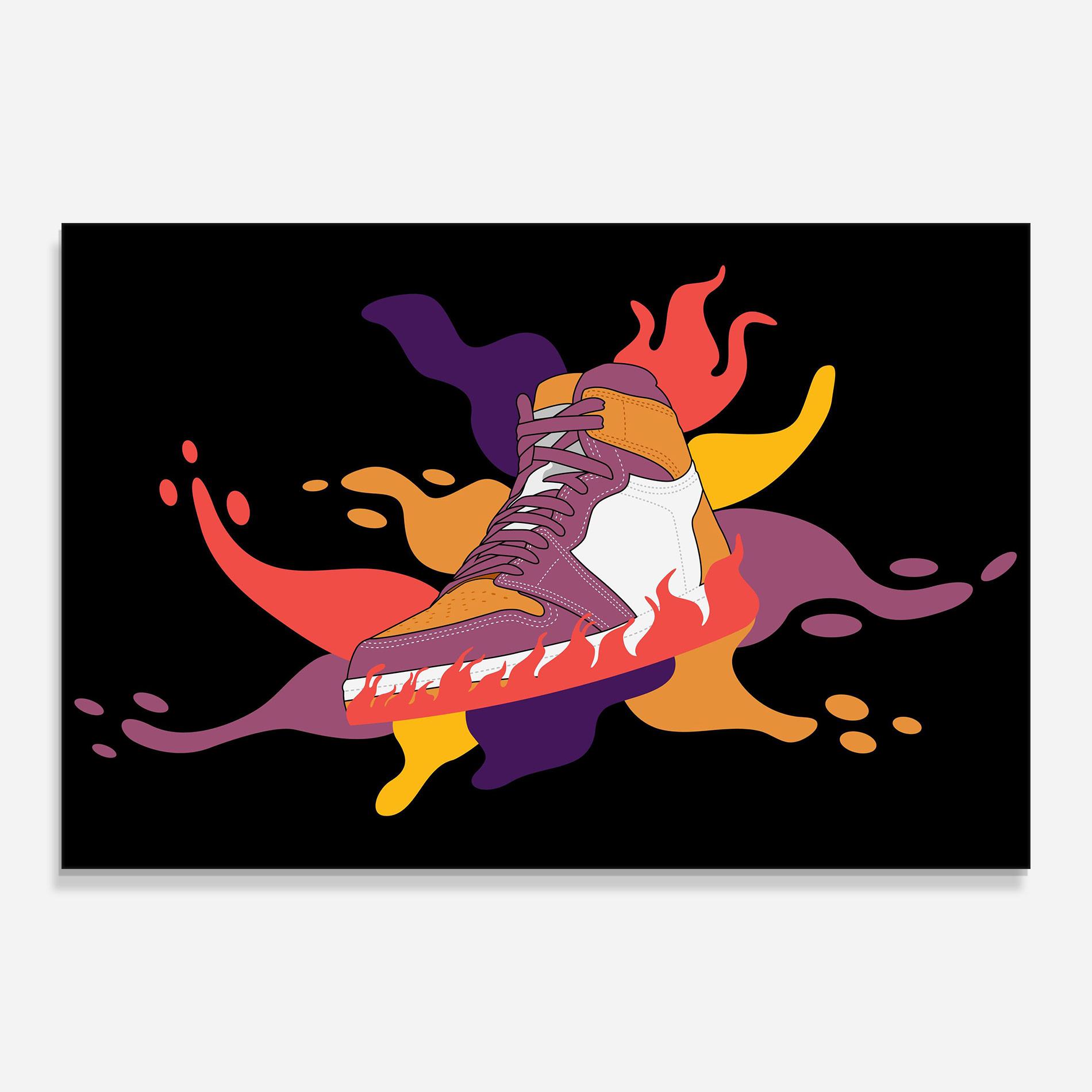 Tablou Sticla Abstract Sneakers Art mockup 0