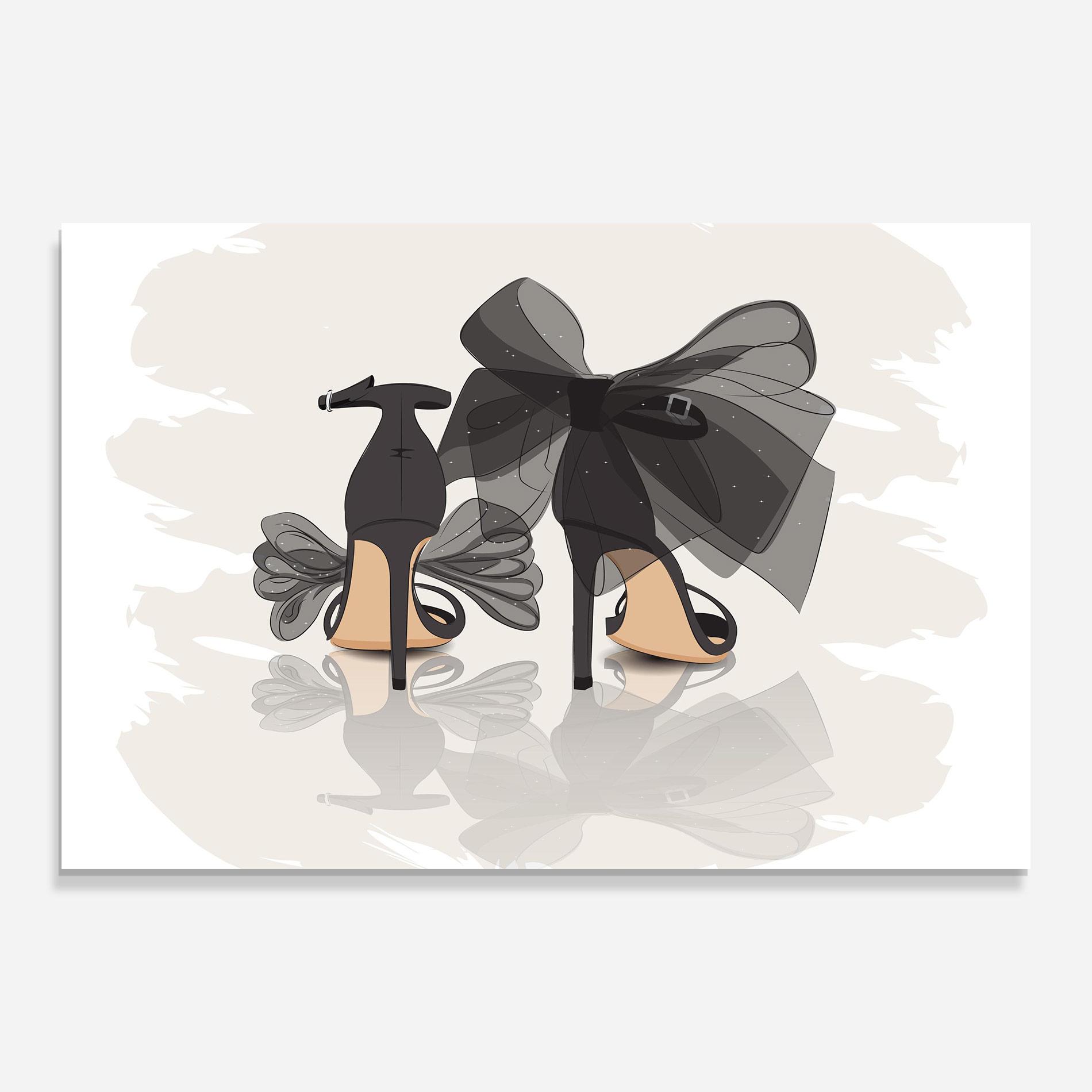 Tablou Sticla Black Bow Heels mockup 0