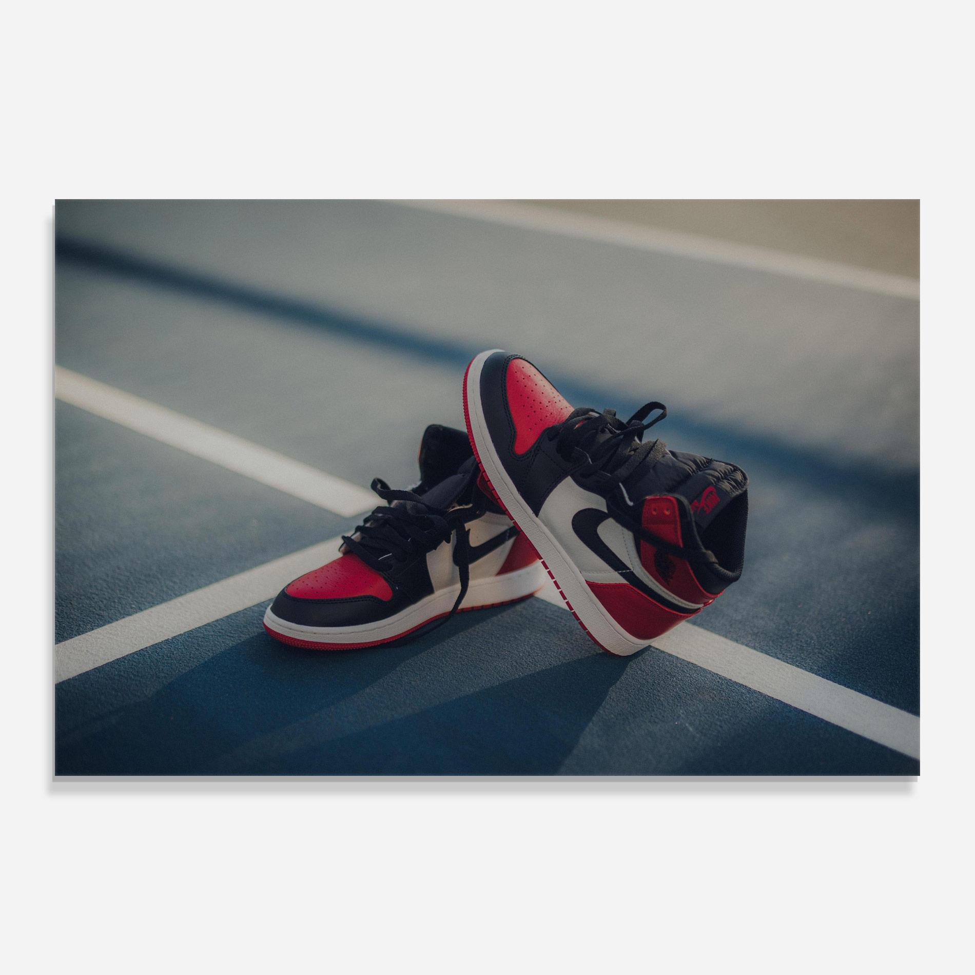 Tablou Sticla Cool Nike Red Jordan Air mockup 0