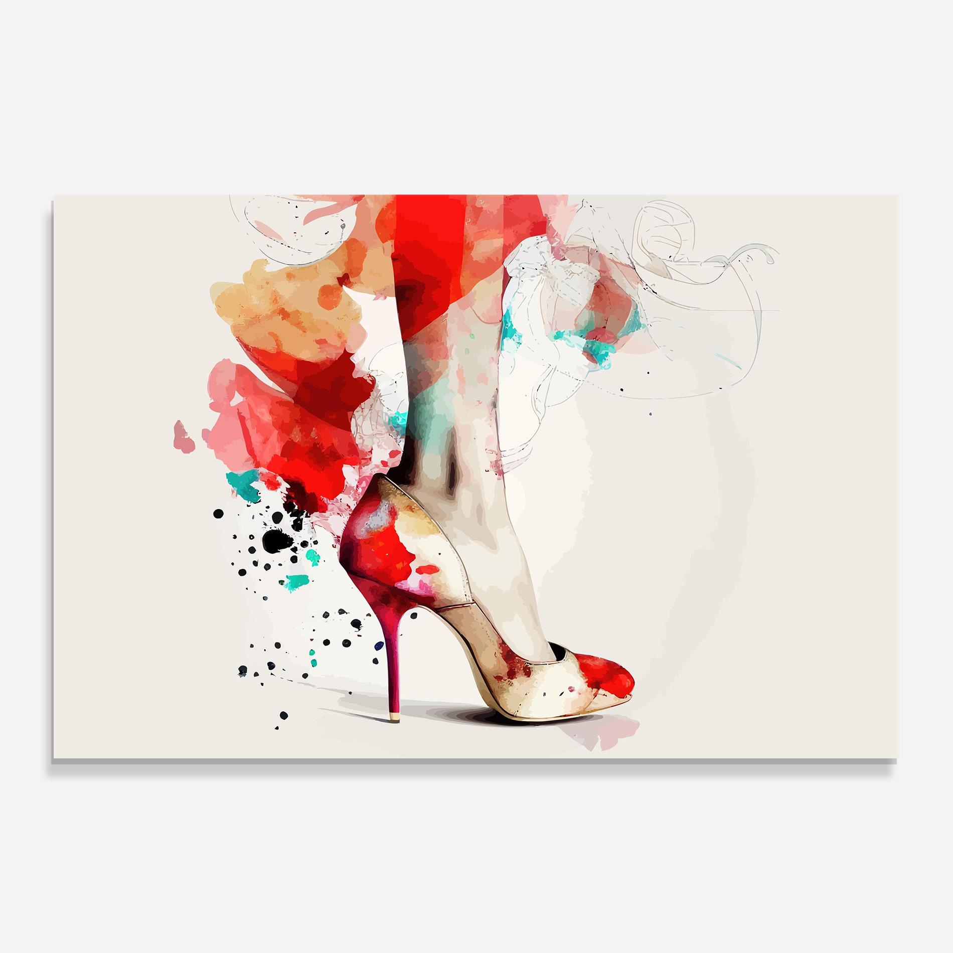 Tablou Sticla Cream Heels Art mockup 0