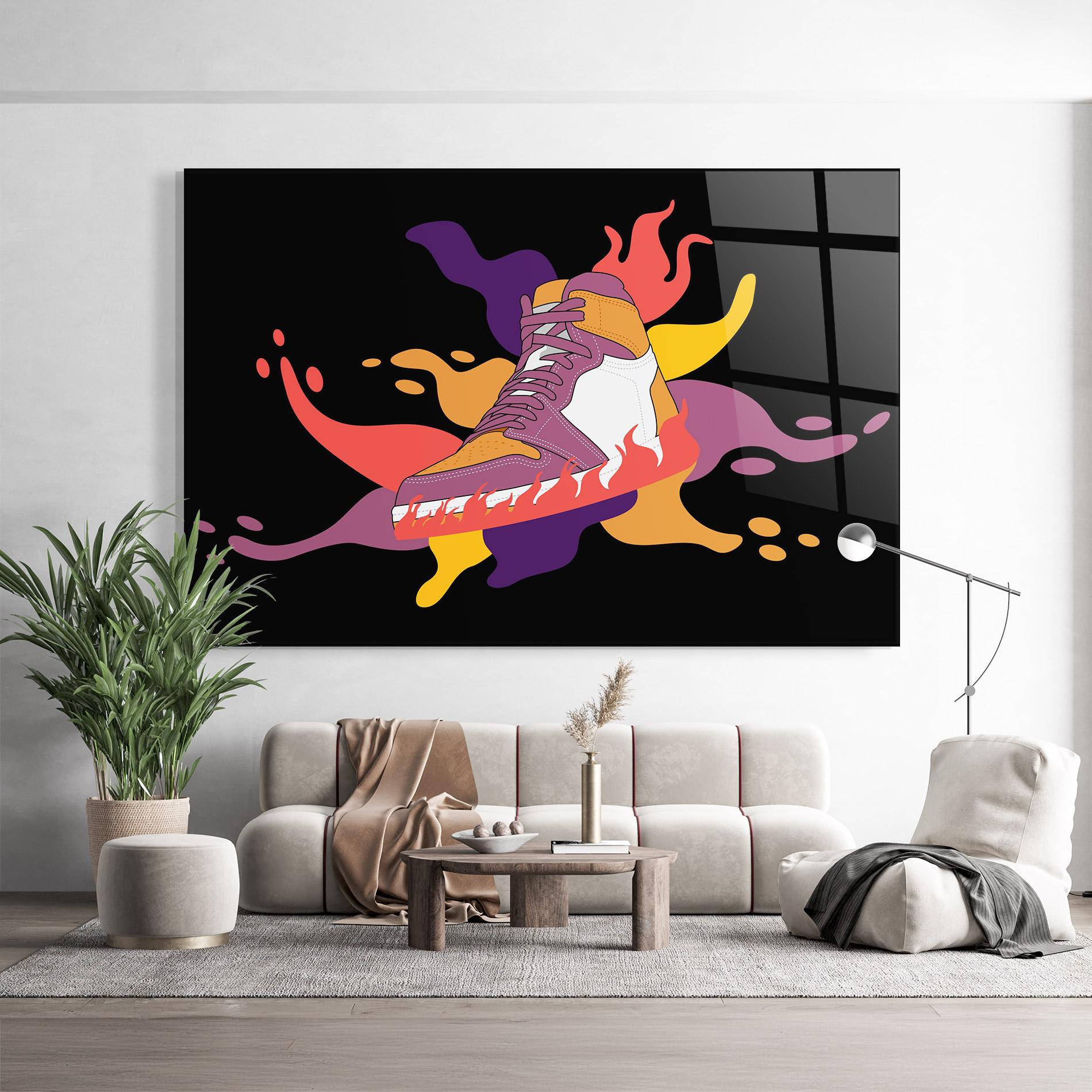 Tablou Sticla Abstract Sneakers Art mockup 9