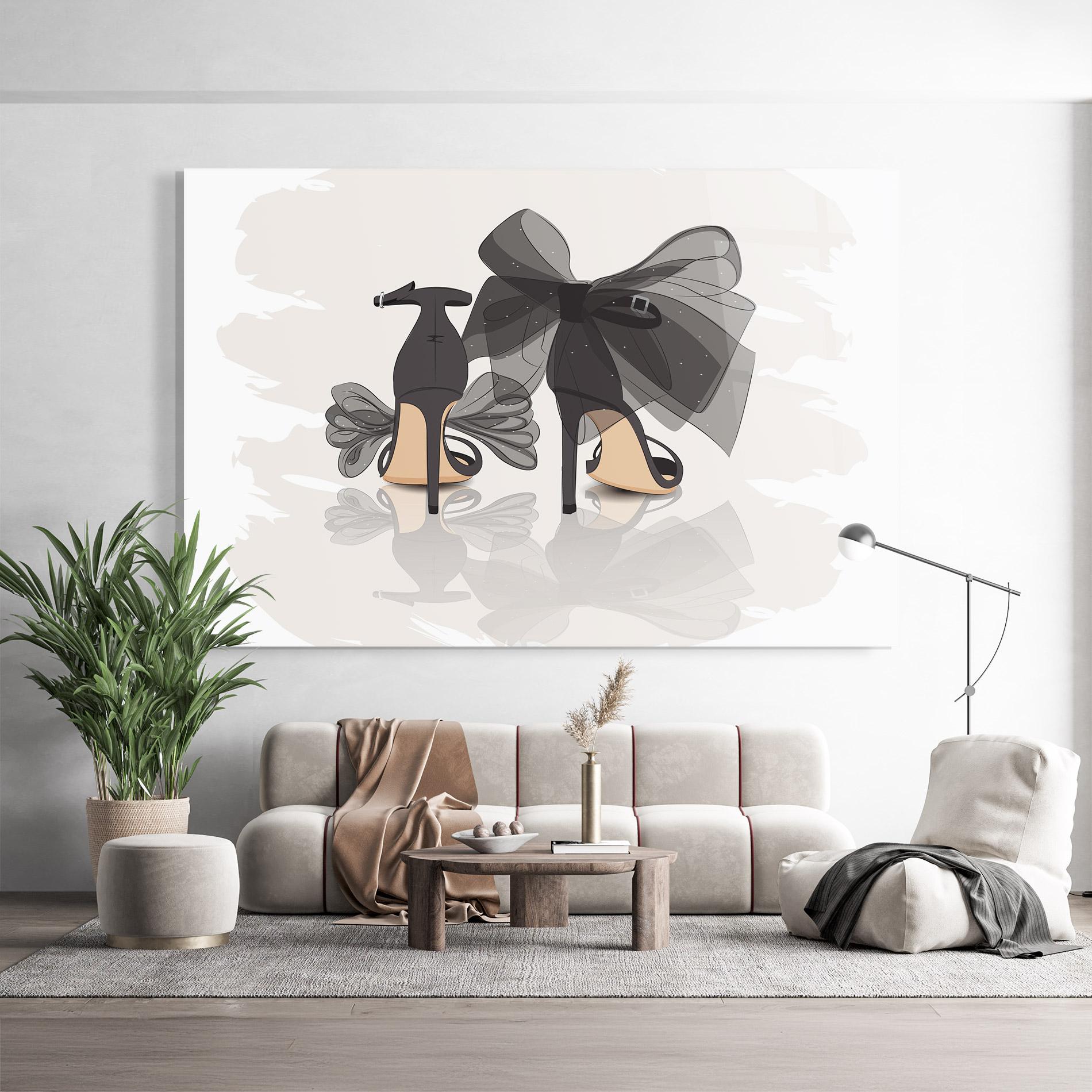 Tablou Sticla Black Bow Heels mockup 9
