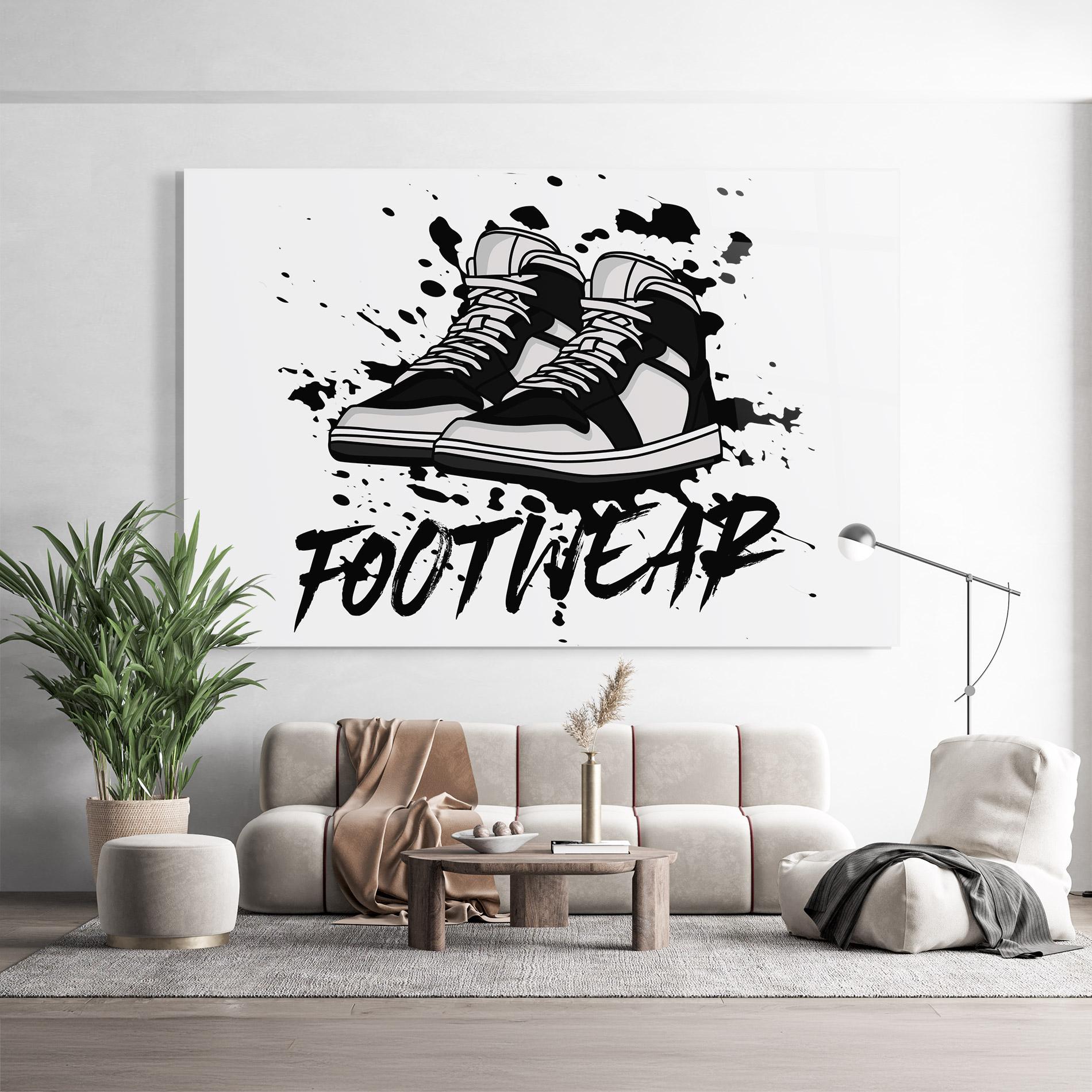 Tablou Sticla Black Footwear mockup 9