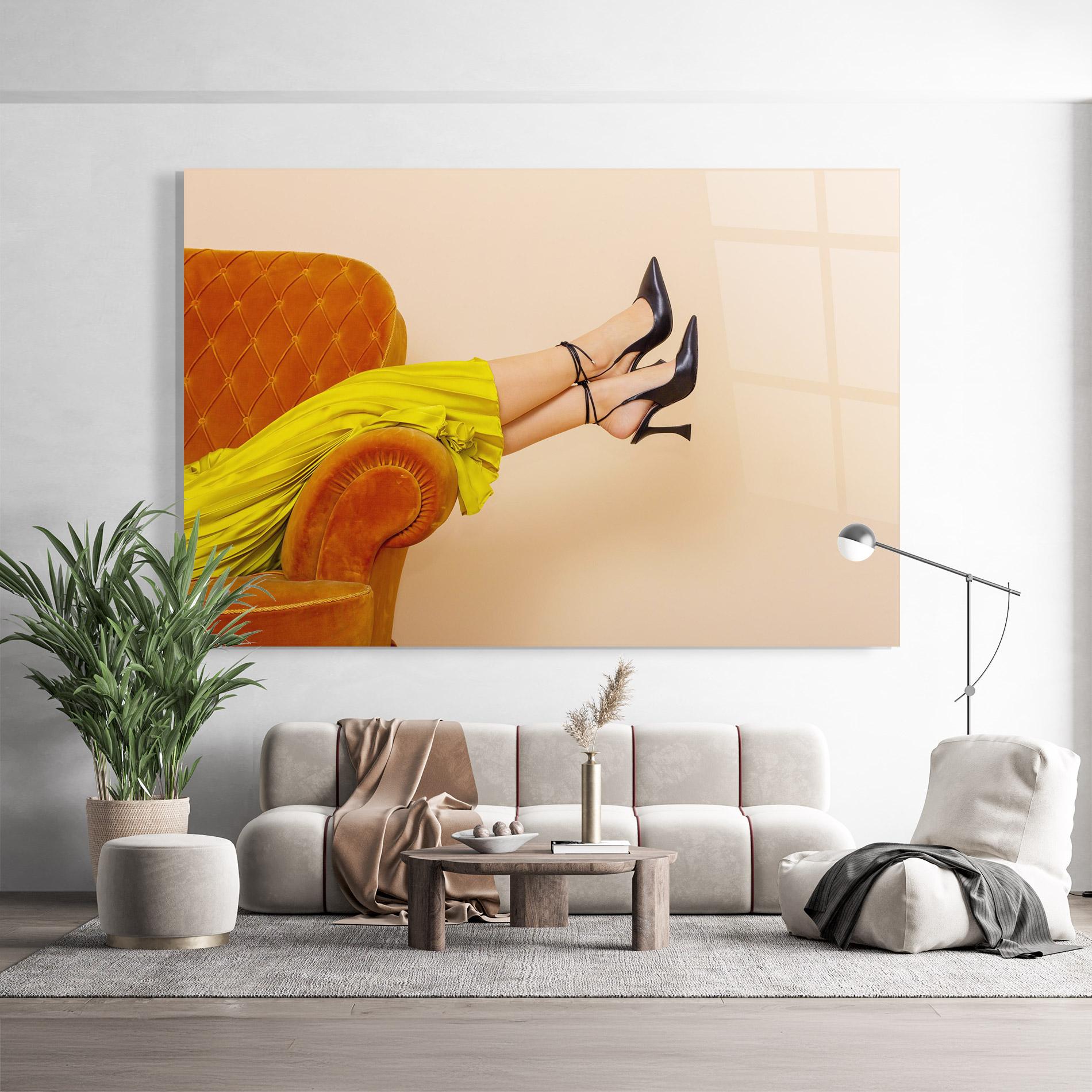 Tablou Sticla Black Heals On Cream mockup 9