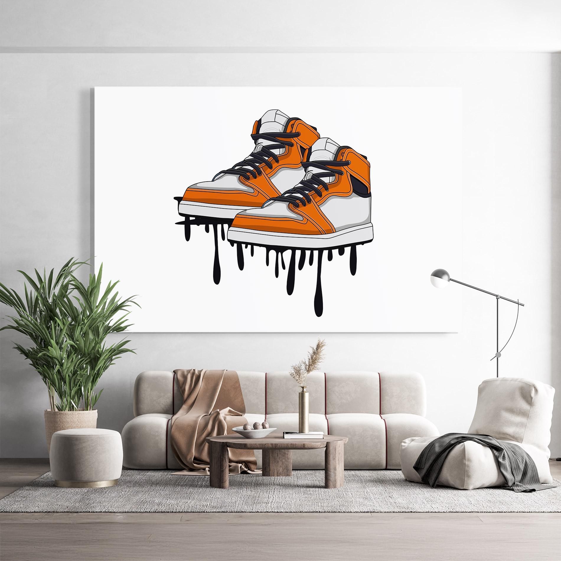 Tablou Sticla Black Liquid Shoe mockup 9