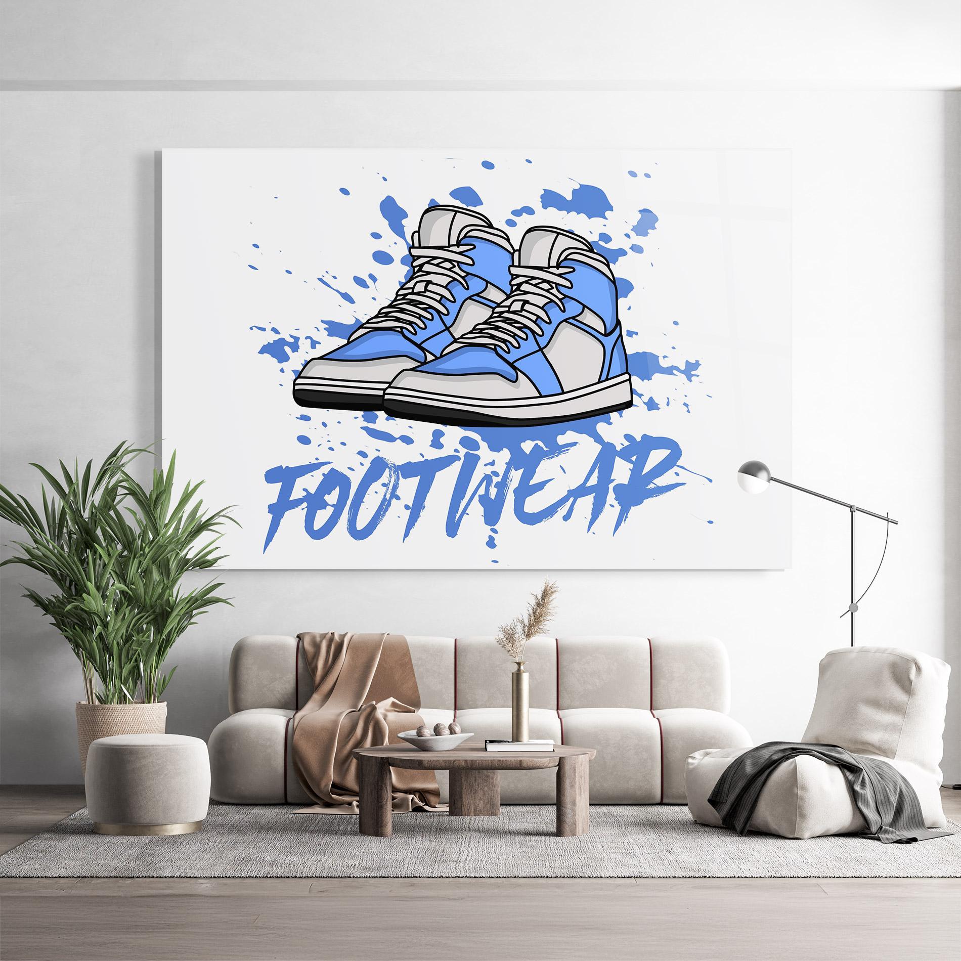 Tablou Sticla Blue Footwear mockup 9