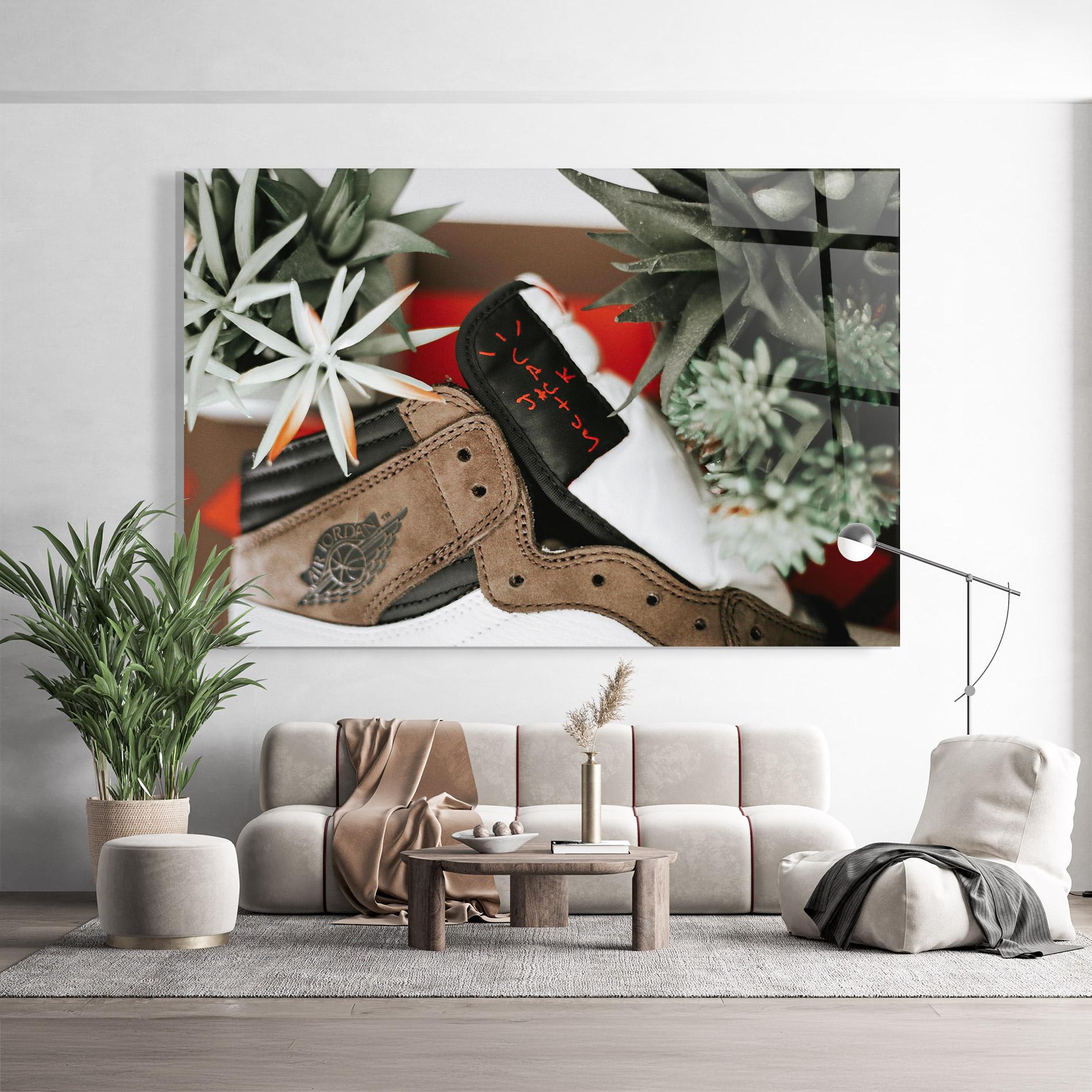 Tablou Sticla Brown Air Jordan mockup 9