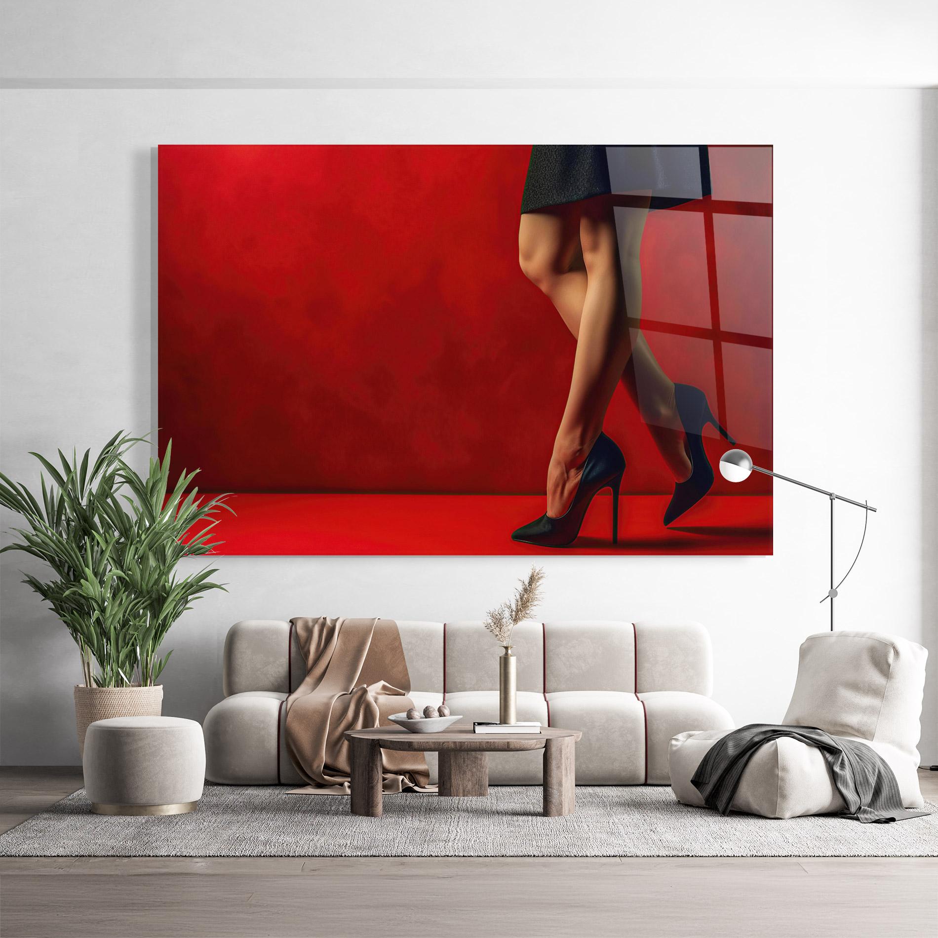Tablou Sticla Female Legs Heels mockup 9
